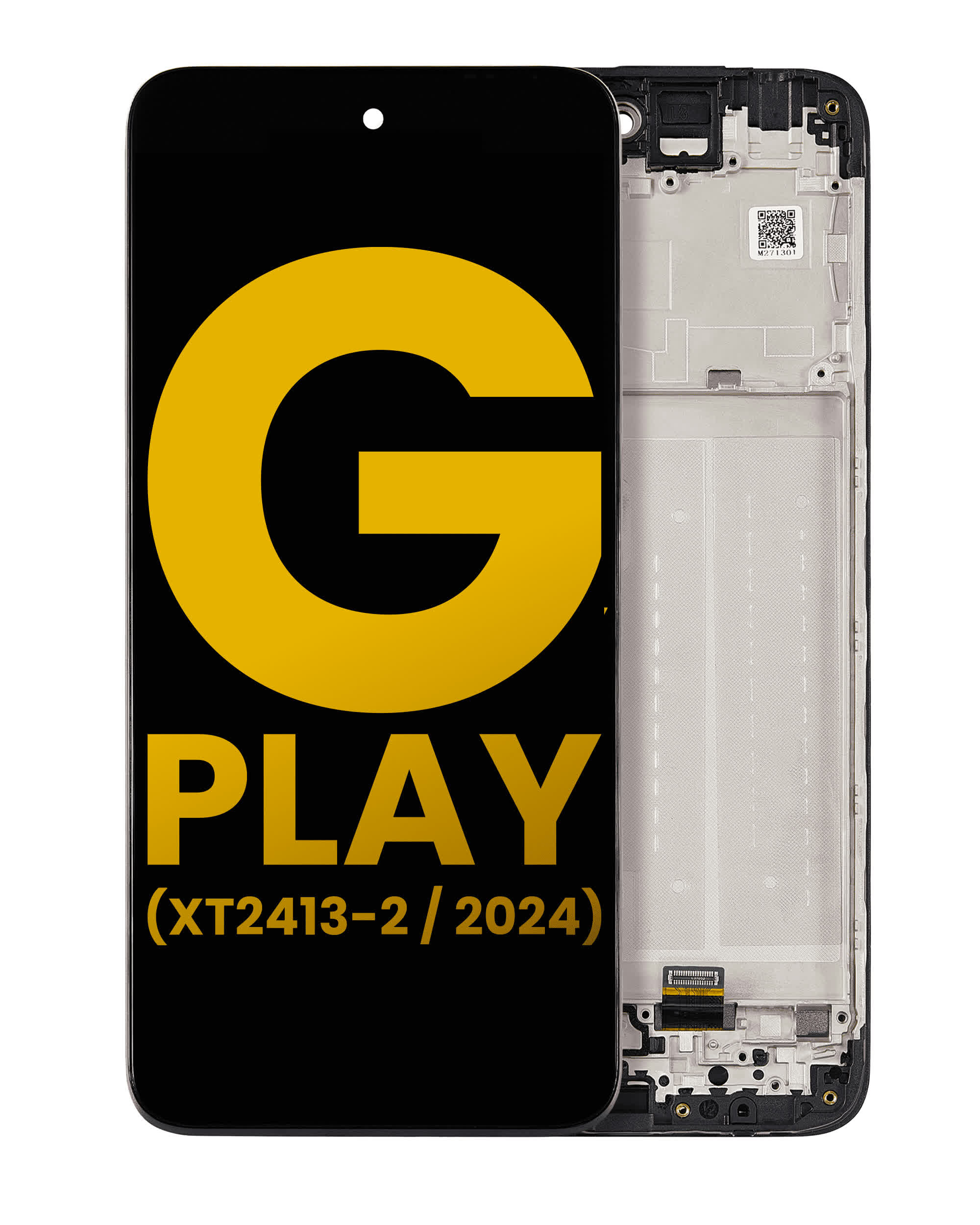 LCD Display mit Rahmen für Motorola Moto G Play (XT2413 / 2024) (professionell aufgearbeitet)