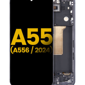 OLED Display mit Rahmen für Samsung Galaxy A55 (A556 / 2024) (professionell aufgearbeitet) (Navy)