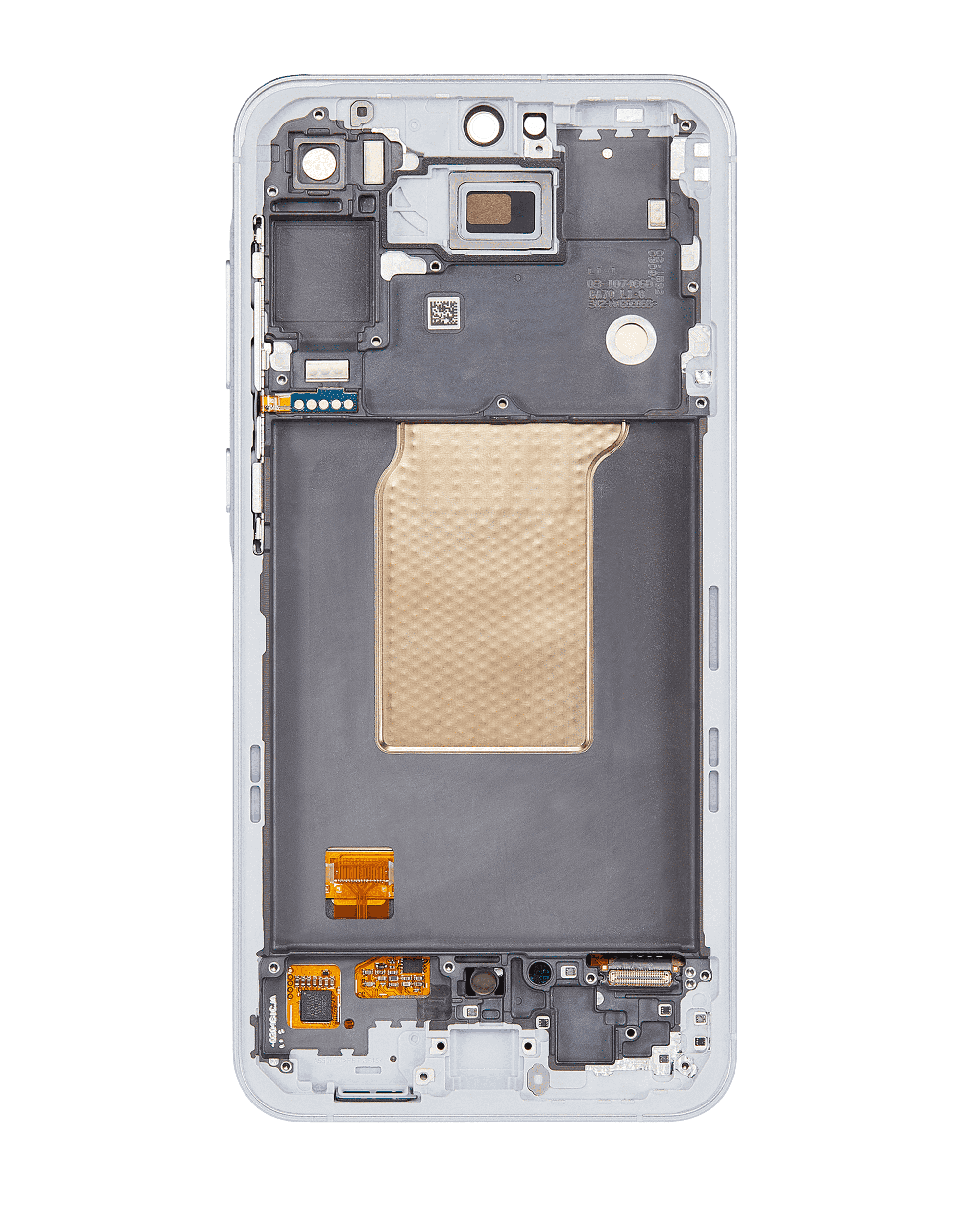 OLED Display mit Rahmen für Samsung Galaxy A55 (A556 / 2024) (professionell aufgearbeitet) (Iceblue) – Bild 4