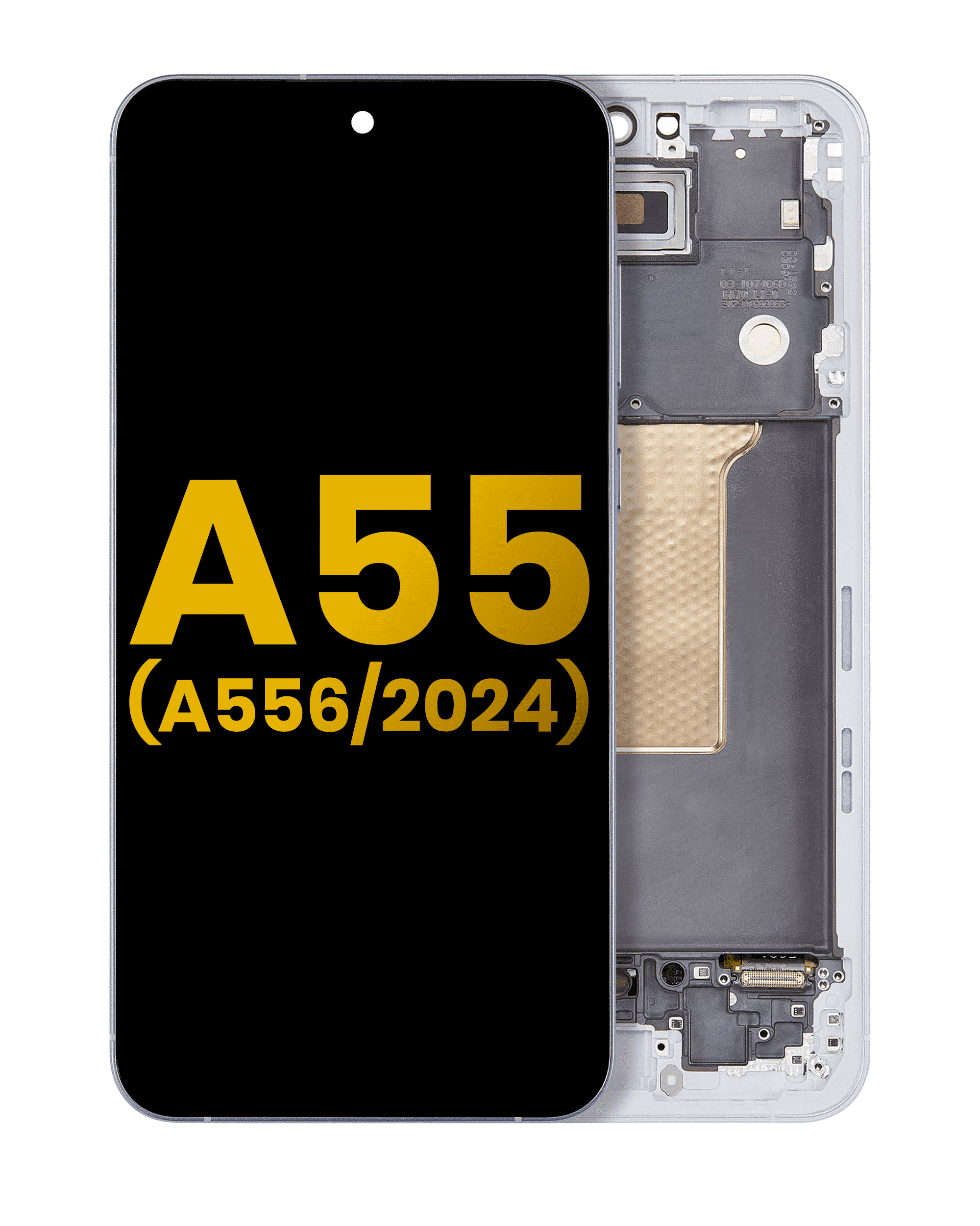 OLED Display mit Rahmen für Samsung Galaxy A55 (A556 / 2024) (professionell aufgearbeitet) (Lilac) – Bild 4