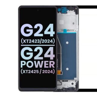 LCD Display mit Rahmen für Motorola Moto G24 (XT2423 / 2024) / G24 Power (XT2425-1 / 2024) (Original)