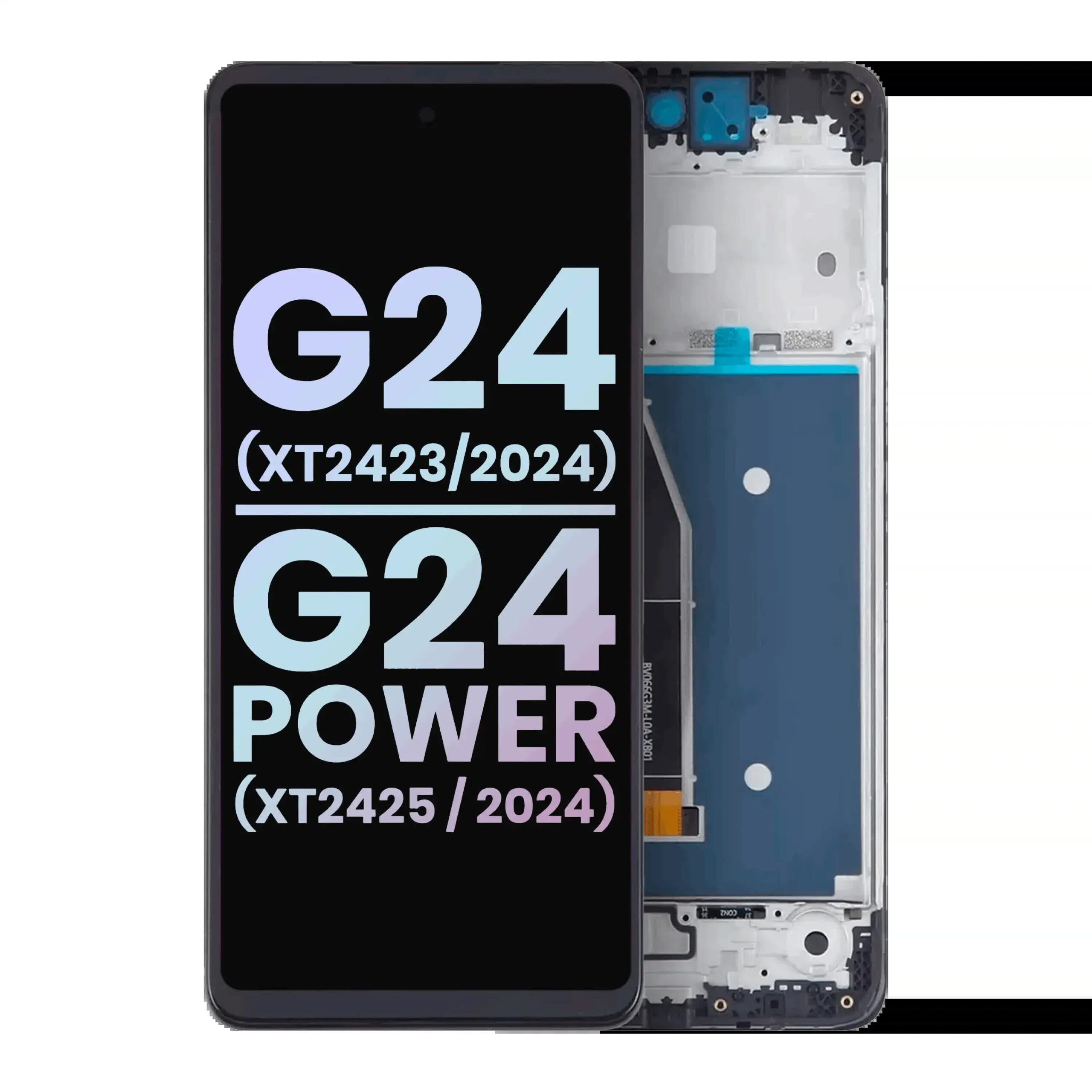 LCD Display mit Rahmen für Motorola Moto G24 (XT2423 / 2024) / G24 Power (XT2425-1 / 2024) (Original)