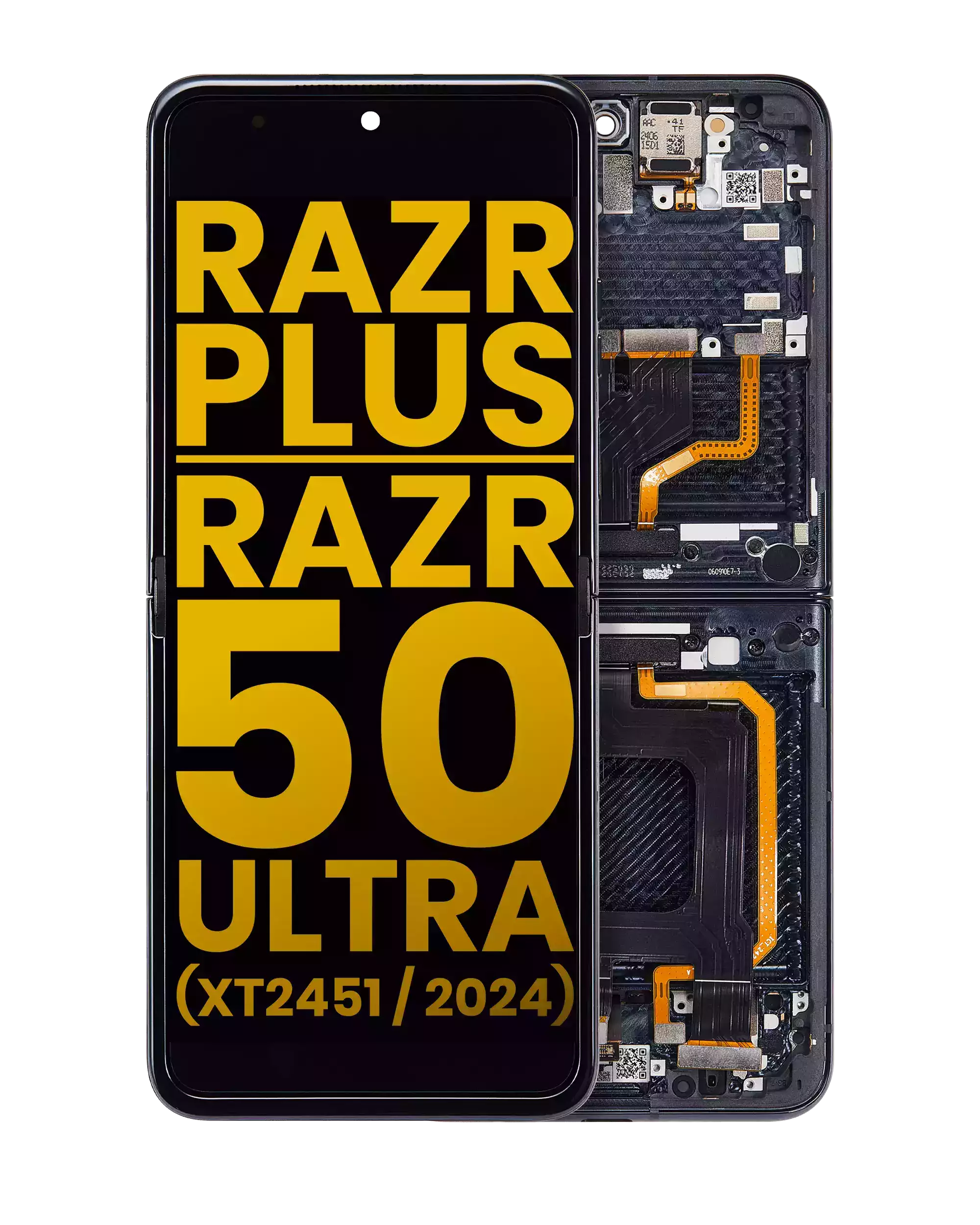 Inner OLED Display mit Rahmen für Motorola Razr Plus 2024 / Razr 50 Ultra (XT2451 / 2024) / Razr Plus 2025 (XT2557) (Original) (Midnight Blue) – Bild 4