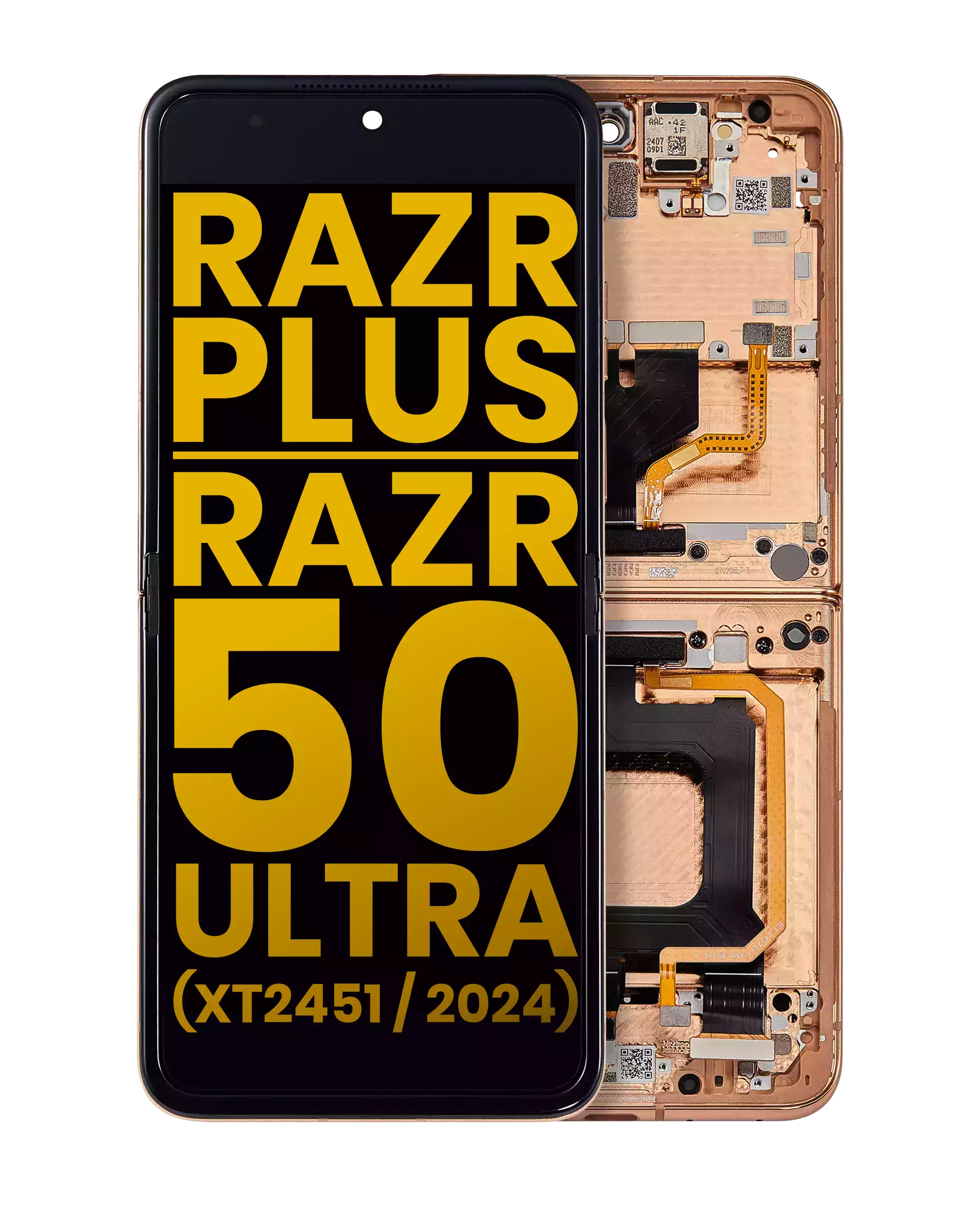 Inner OLED Display mit Rahmen für Motorola Razr Plus 2024 / Razr 50 Ultra (XT2451 / 2024) / Razr Plus 2025 (XT2557) (Original) (Midnight Blue) – Bild 5