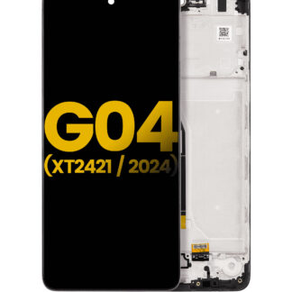 LCD Display mit Rahmen für Motorola Moto G04 (XT2421 / 2024)/ G04S (XT2421-8) / E14 (XT2421-12) (professionell aufgearbeitet)