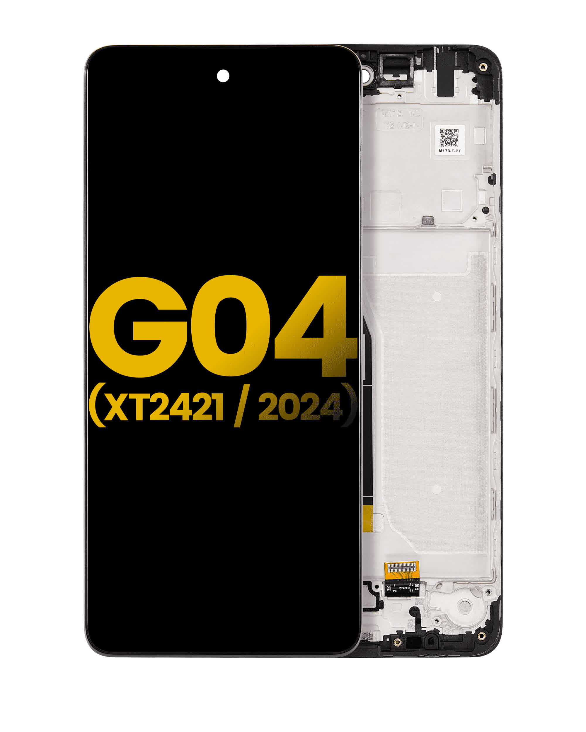 LCD Display mit Rahmen für Motorola Moto G04 (XT2421 / 2024)/ G04S (XT2421-8) / E14 (XT2421-12) (professionell aufgearbeitet)