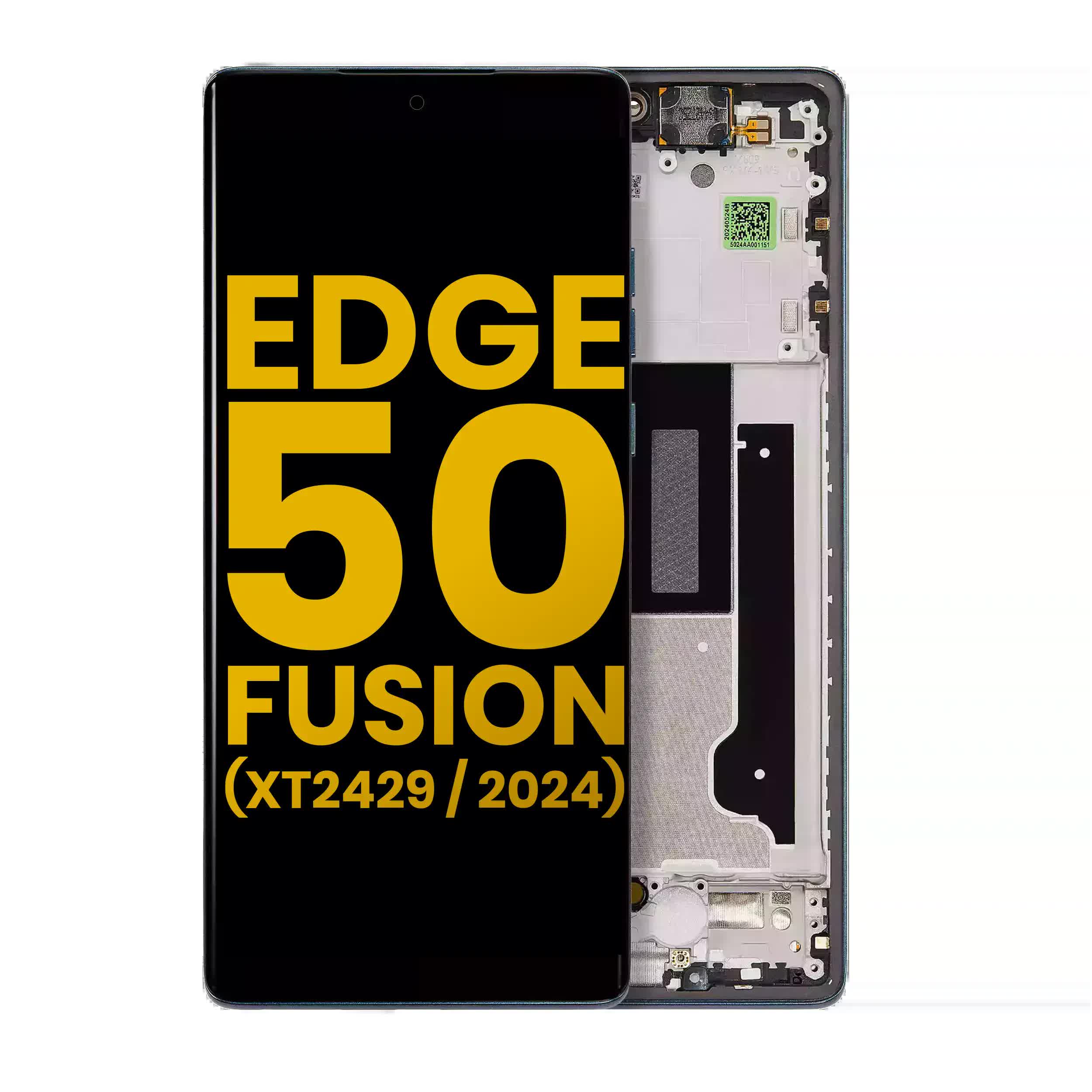 OLED Display mit Rahmen für Motorola Moto Edge 50 Fusion 5G (XT2429 / 2024) (professionell aufgearbeitet) (Forest Blue)