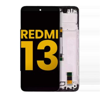 LCD Display mit Rahmen für Xiaomi Redmi 13 4G / Redmi 13 5G / Note 13R (professionell aufgearbeitet)