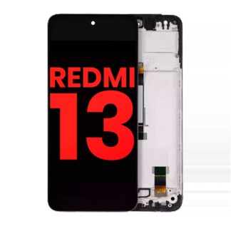 LCD Display mit Rahmen für Xiaomi Redmi 13 4G / Redmi 13 5G / Note 13R (Aftermarket Plus)