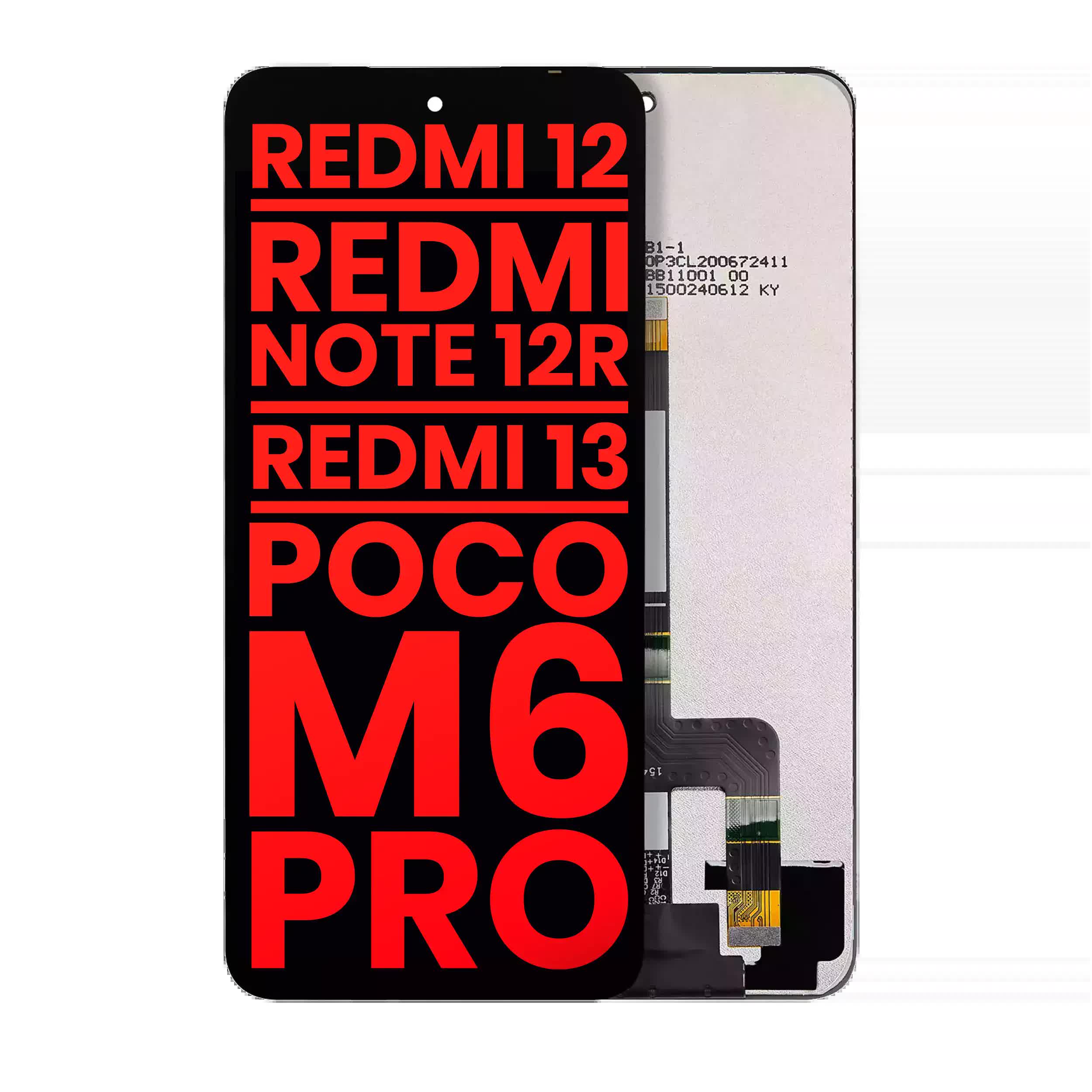 LCD Display ohne Rahmen für Xiaomi Redmi 12 4G / Redmi 12 5G / Redmi 13 4G / Redmi 13 5G / Redmi Note 12R / Poco M6 Pro (Aftermarket Plus) (