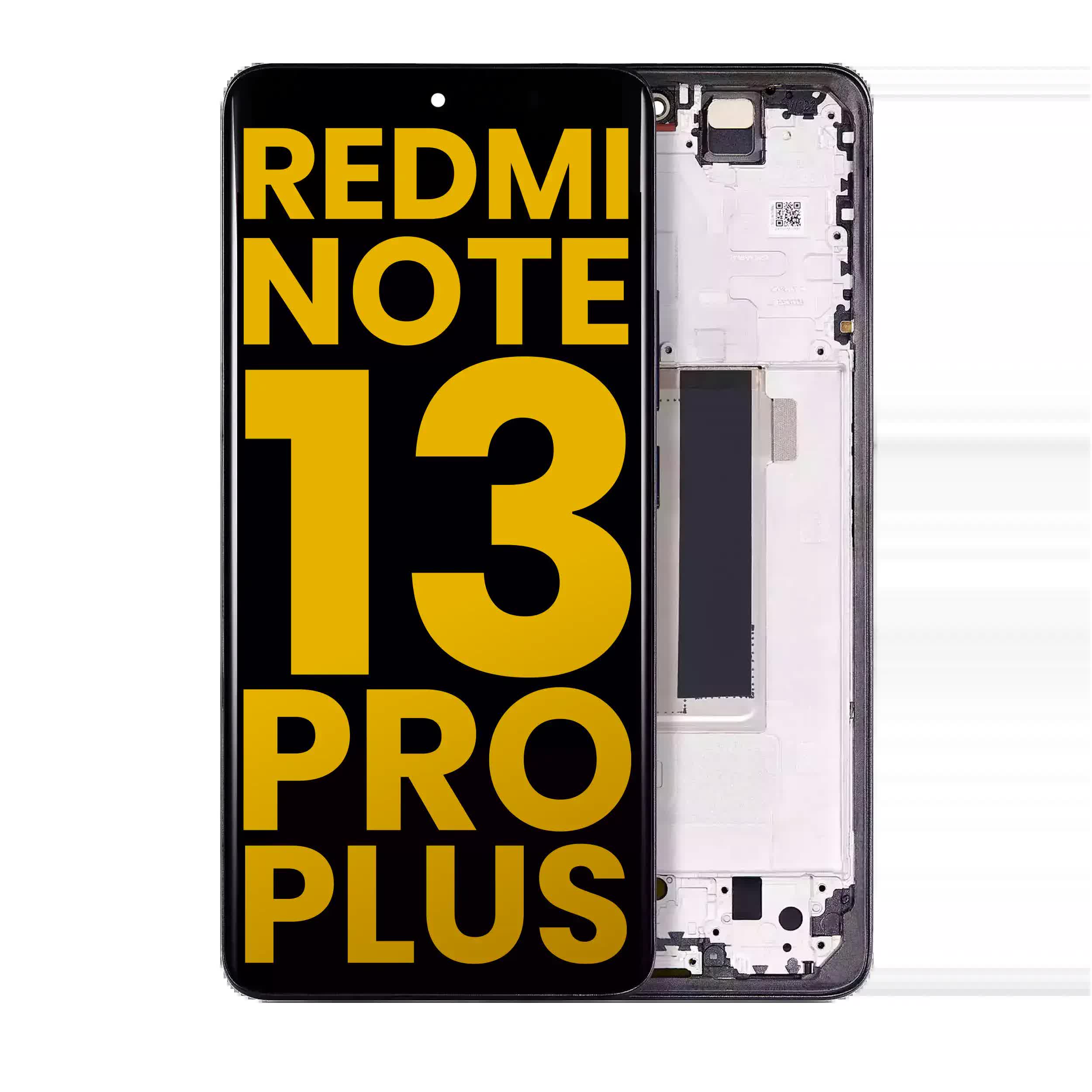 OLED Display mit Rahmen für Xiaomi Redmi Note 13 Pro Plus (professionell aufgearbeitet) (Black (Schwarz))