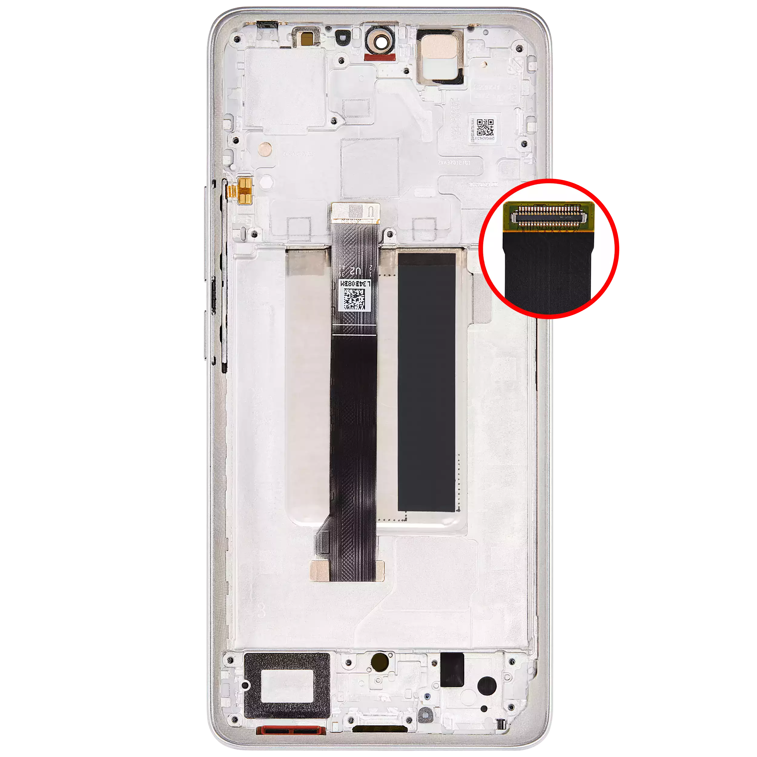 OLED Display mit Rahmen für Xiaomi Redmi Note 13 Pro Plus (professionell aufgearbeitet) (White (Weiß)) – Bild 4