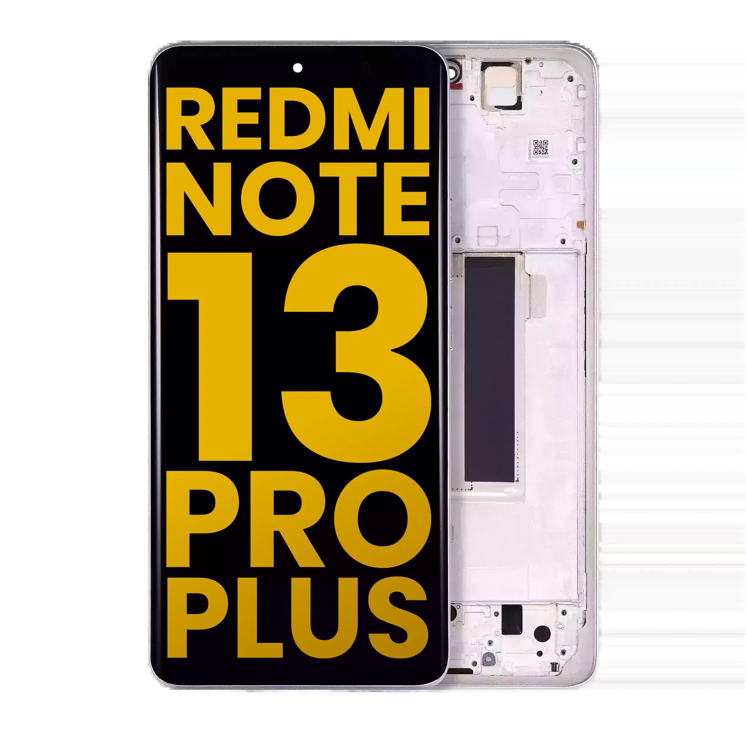 OLED Display mit Rahmen für Xiaomi Redmi Note 13 Pro Plus (professionell aufgearbeitet) (White (Weiß))