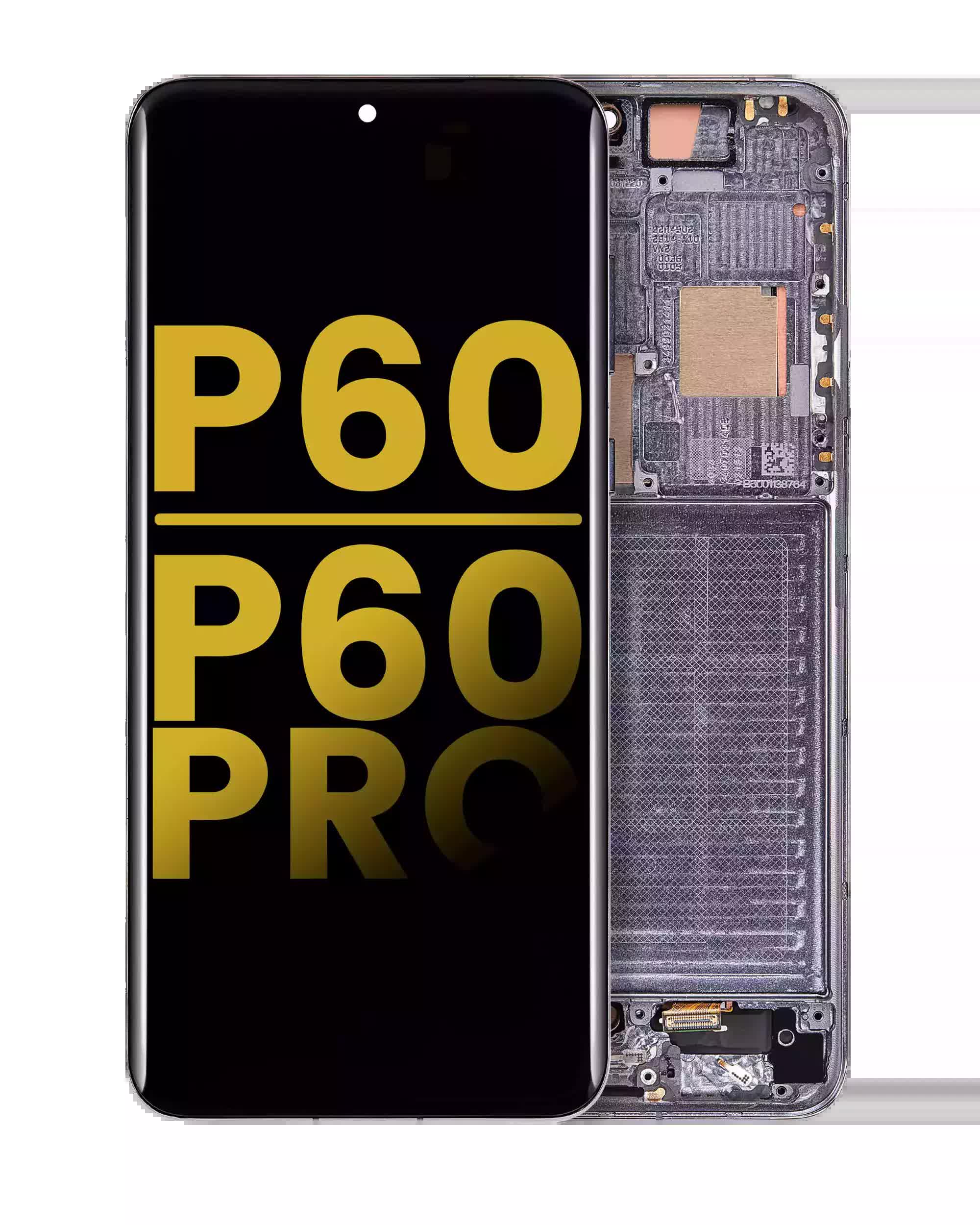 OLED Display mit Rahmen für Huawei P60 / P60 Pro (professionell aufgearbeitet) (Black / Green)