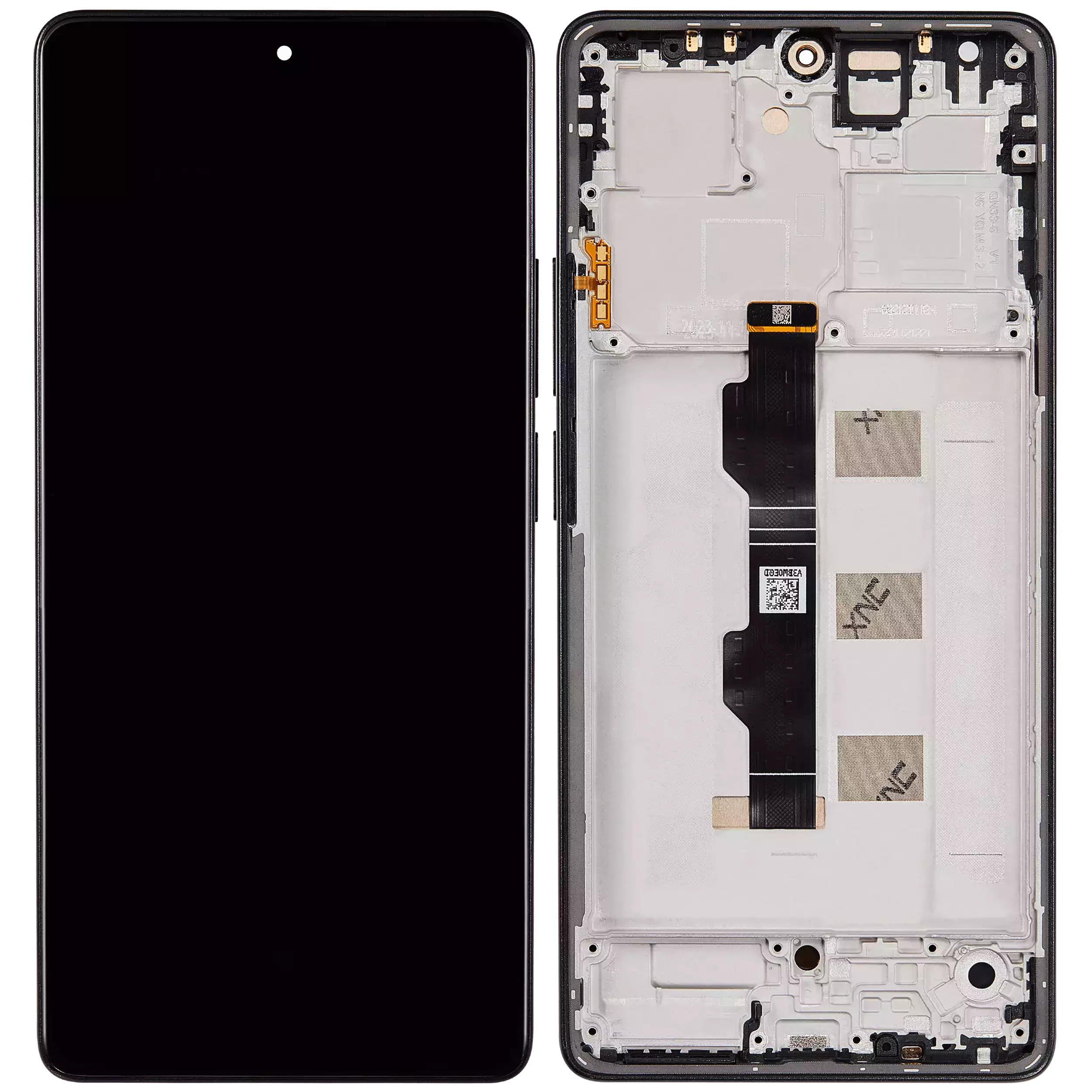 OLED Display mit Rahmen für Xiaomi Redmi Note 13 Pro 4G / Xiaomi Poco M6 Pro 4G / Xiaomi Redmi Note 14S (professionell aufgearbeitet) (Midnight Black (Schwarz)) – Bild 2