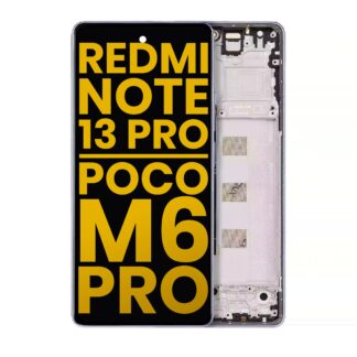 OLED Display mit Rahmen für Xiaomi Redmi Note 13 Pro 4G / Poco M6 Pro 4G (professionell aufgearbeitet) (Purple (Violett))