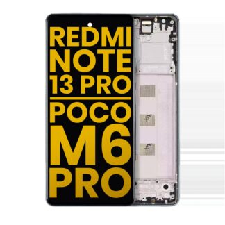 OLED Display mit Rahmen für Xiaomi Redmi Note 13 Pro 4G / Xiaomi Poco M6 Pro 4G (professionell aufgearbeitet) (Forest Green)
