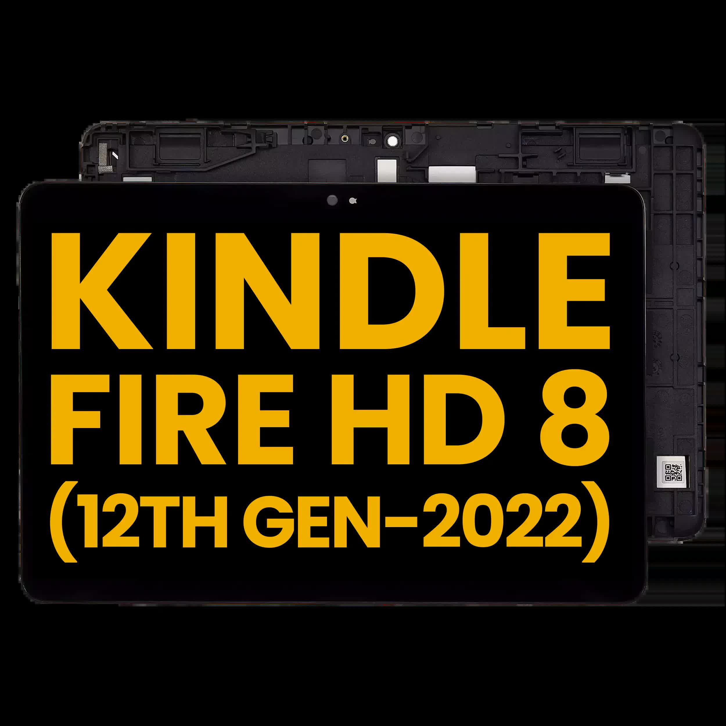 LCD Display mit Rahmen für Amazon Kindle Fire HD 8 (12th Gen, 2022) (professionell aufgearbeitet)