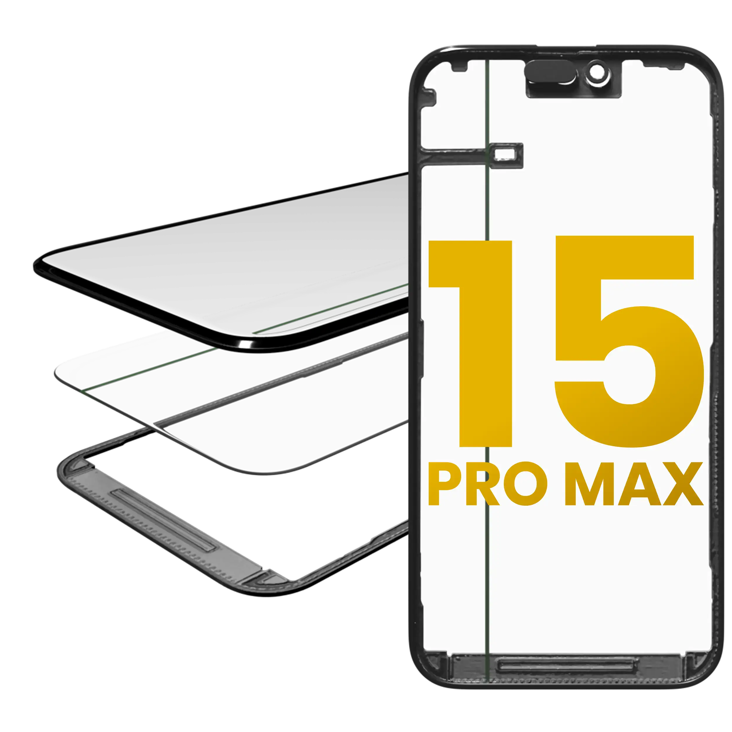 Rahmen einzeln für iPhone 15 Pro Max (5er-Pack) (OCA Master) – Bild 4