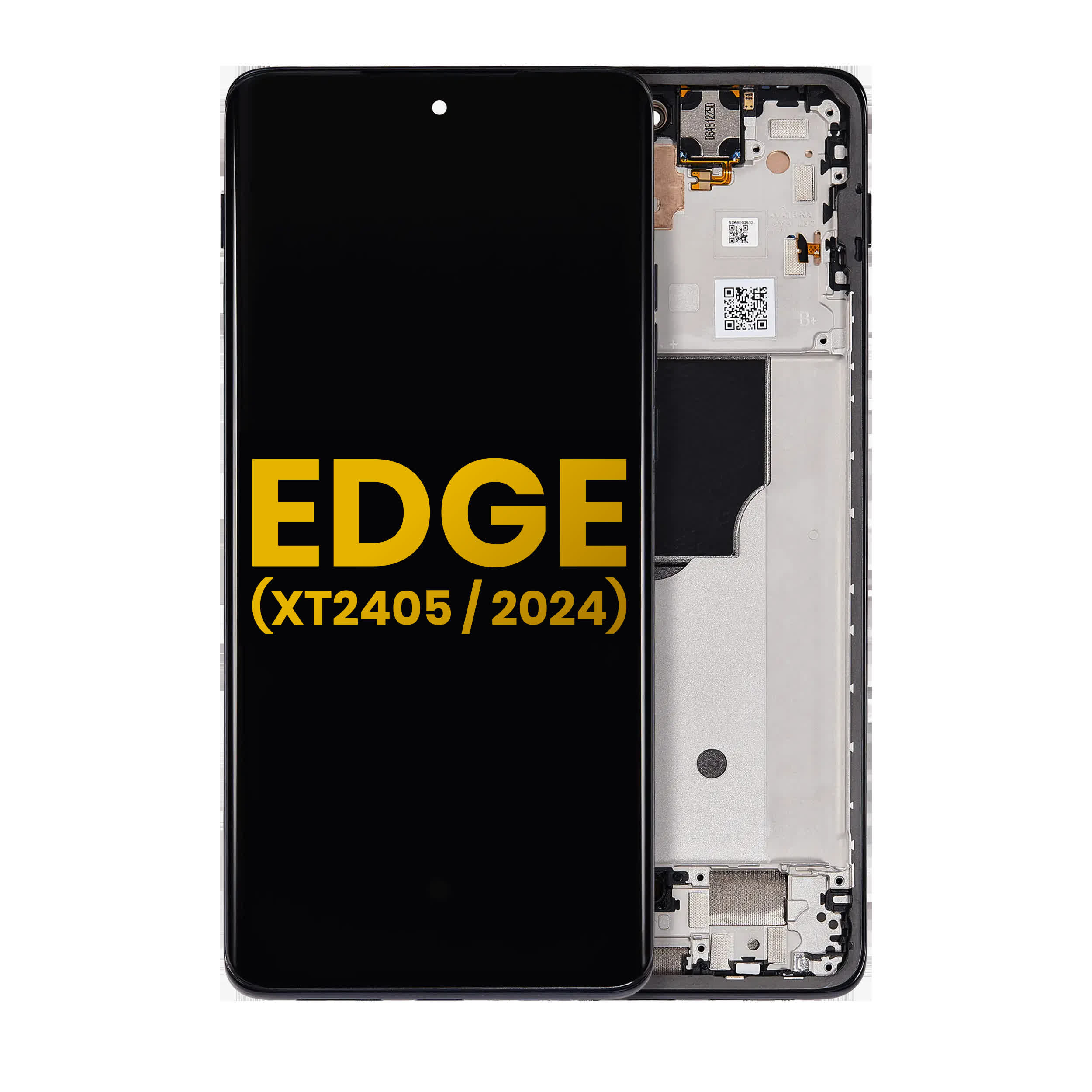 OLED Display mit Rahmen für Motorola Edge (XT2405 / 2024) (professionell aufgearbeitet) (Black (Schwarz))
