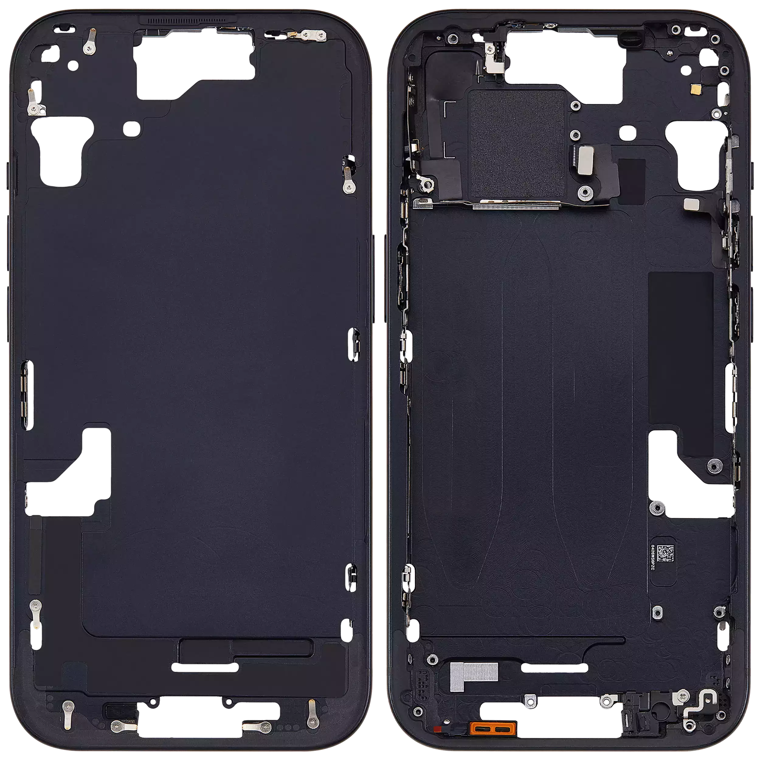 Mittelrahmen mit Kleinteilen für iPhone 15 (EU / globale Version) (Aftermarket Plus) (Black (Schwarz)) – Bild 2