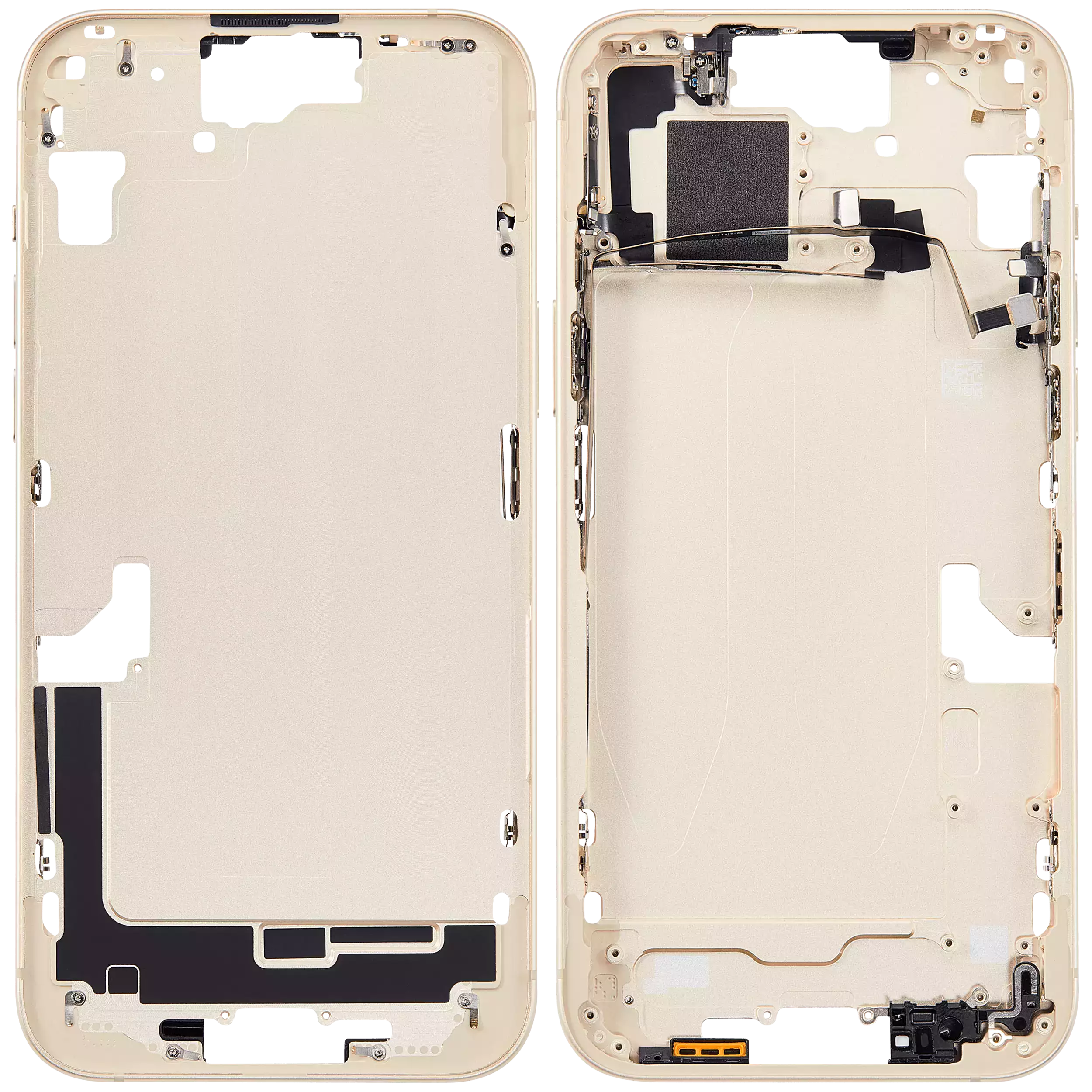 Mittelrahmen mit Kleinteilen für iPhone 15 Plus (US-Version) (Aftermarket Plus) (Yellow) – Bild 2