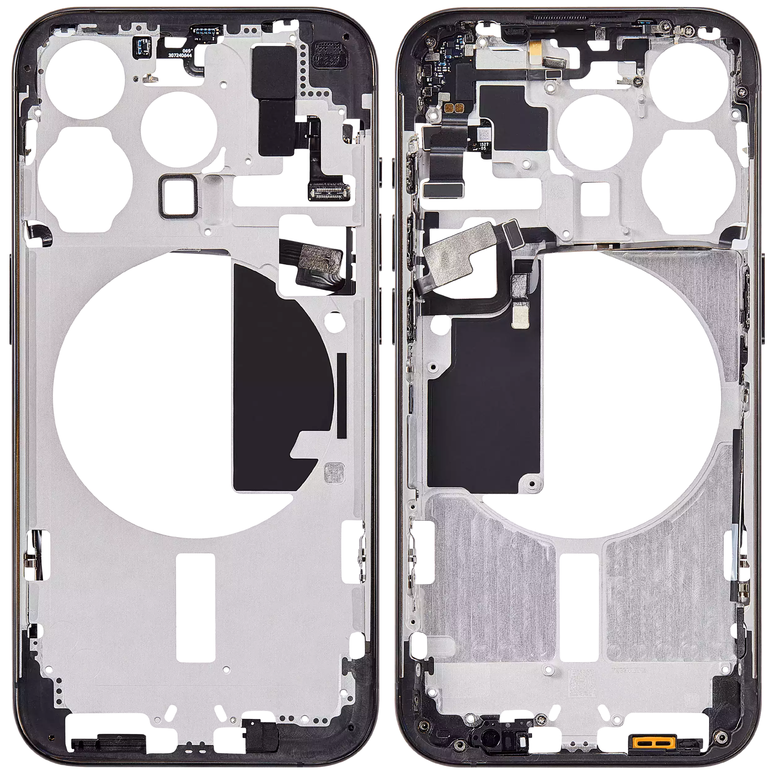 Mittelrahmen mit Kleinteilen für iPhone 15 Pro (EU / globale Version) (Aftermarket Plus) (Black Titanium) – Bild 2