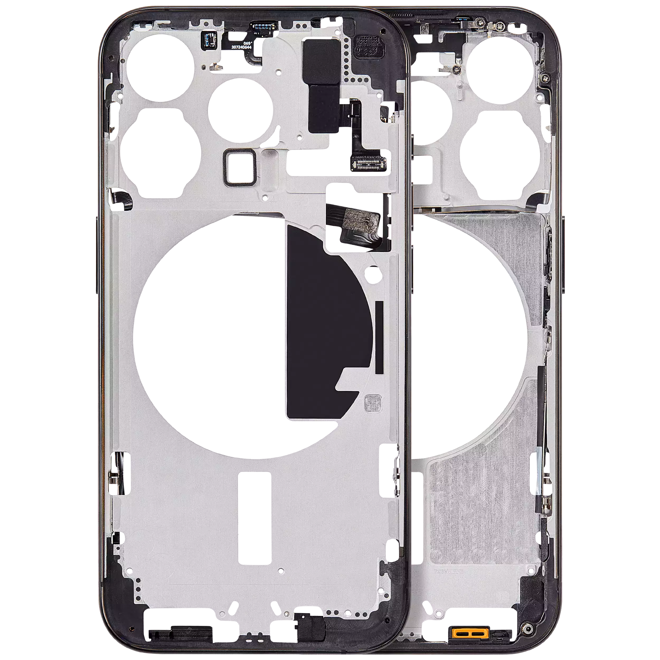 Mittelrahmen mit Kleinteilen für iPhone 15 Pro (EU / globale Version) (Aftermarket Plus) (Black Titanium) – Bild 3