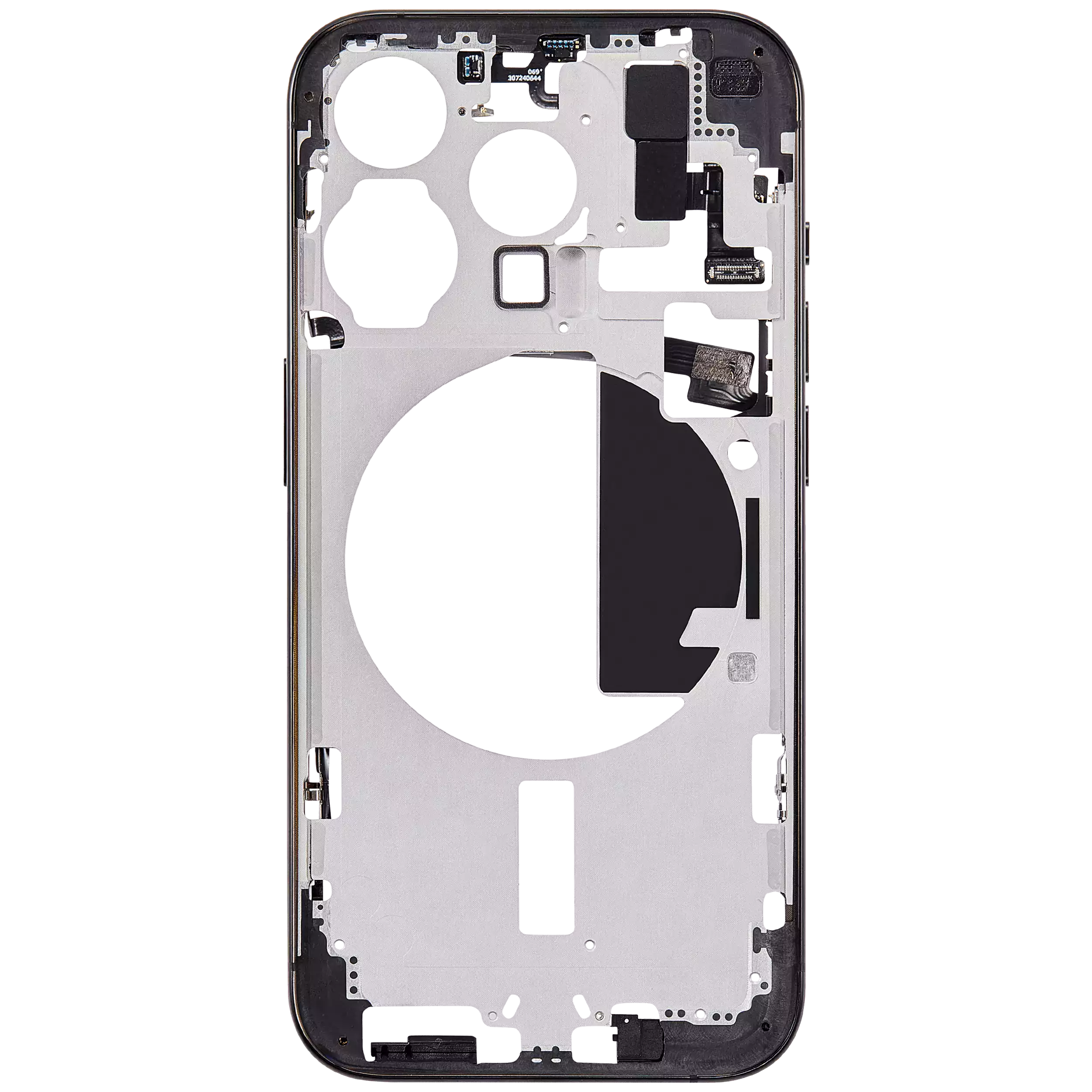 Mittelrahmen mit Kleinteilen für iPhone 15 Pro (EU / globale Version) (Aftermarket Plus) (Black Titanium) – Bild 4