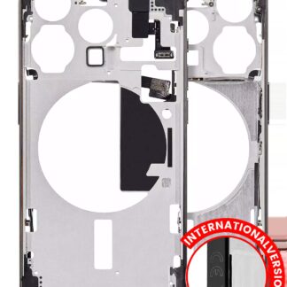 Mittelrahmen mit Kleinteilen für iPhone 15 Pro (EU / globale Version) (Aftermarket Plus) (Black Titanium)