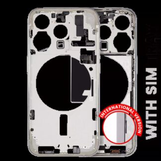 Mittelrahmen mit Kleinteilen für iPhone 15 Pro (EU / globale Version) (Aftermarket Plus) (White Titanium)