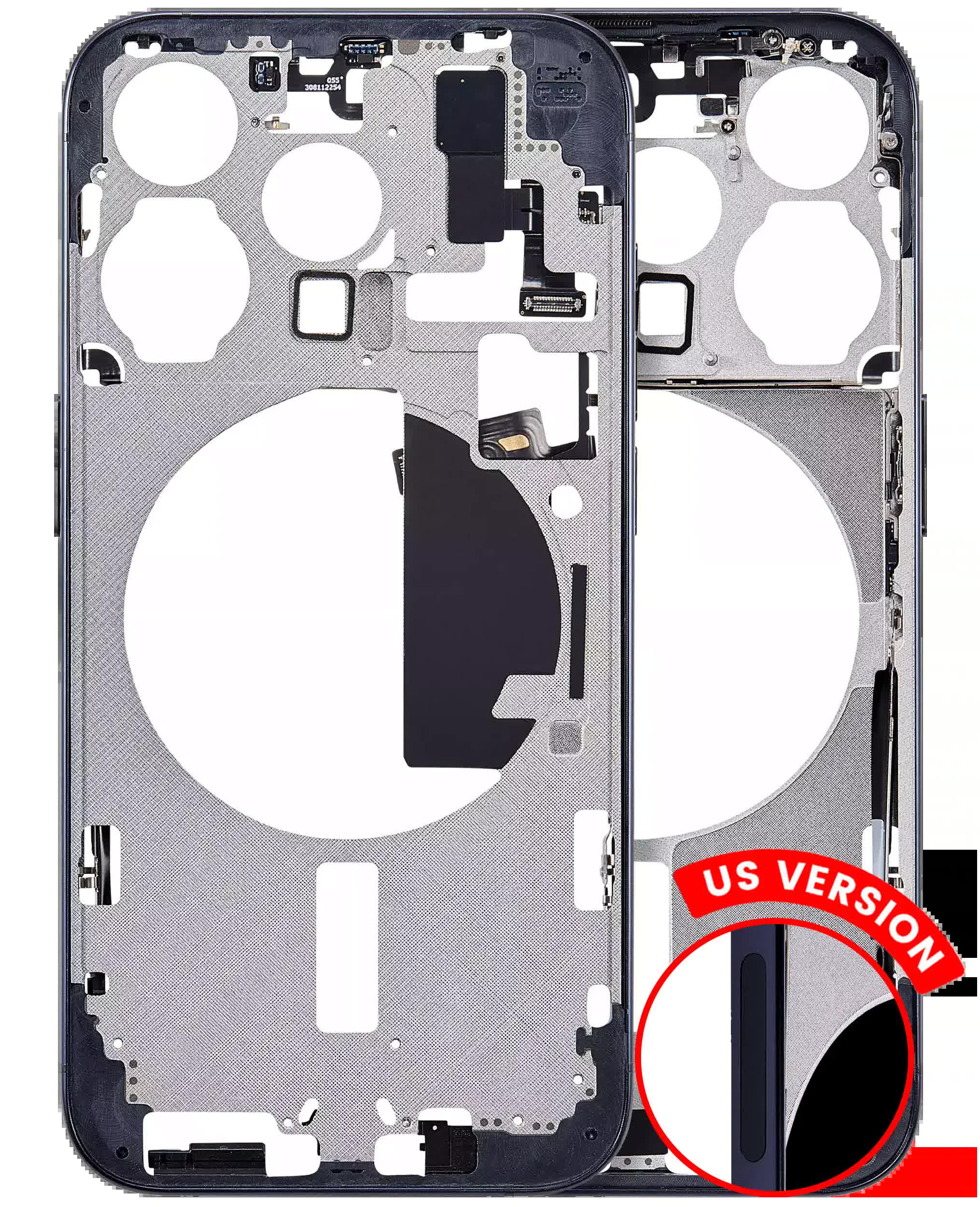 Mittelrahmen mit Kleinteilen für iPhone 15 Pro (US-Version) (Aftermarket Plus) (Blue Titanium)