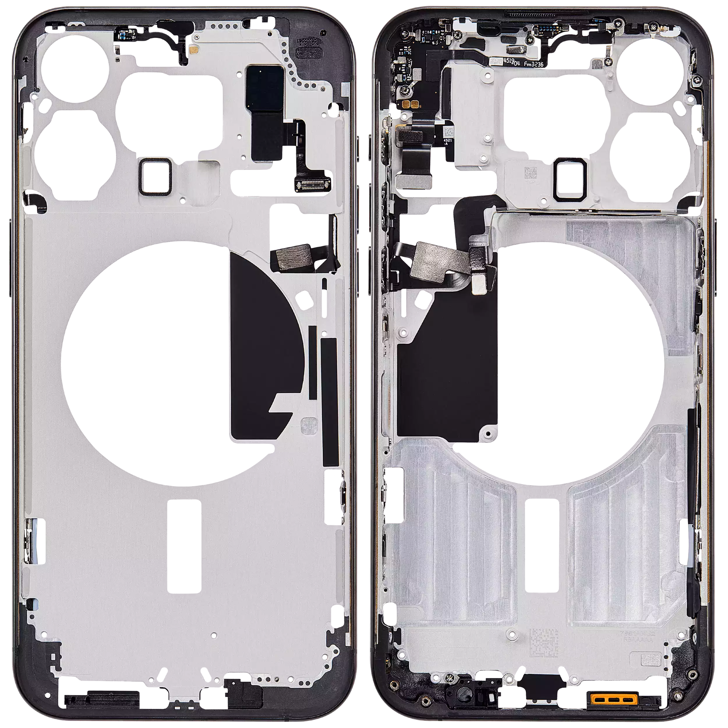 Mittelrahmen mit Kleinteilen für iPhone 15 Pro Max (EU / globale Version) (Aftermarket Plus) (Black Titanium) – Bild 2