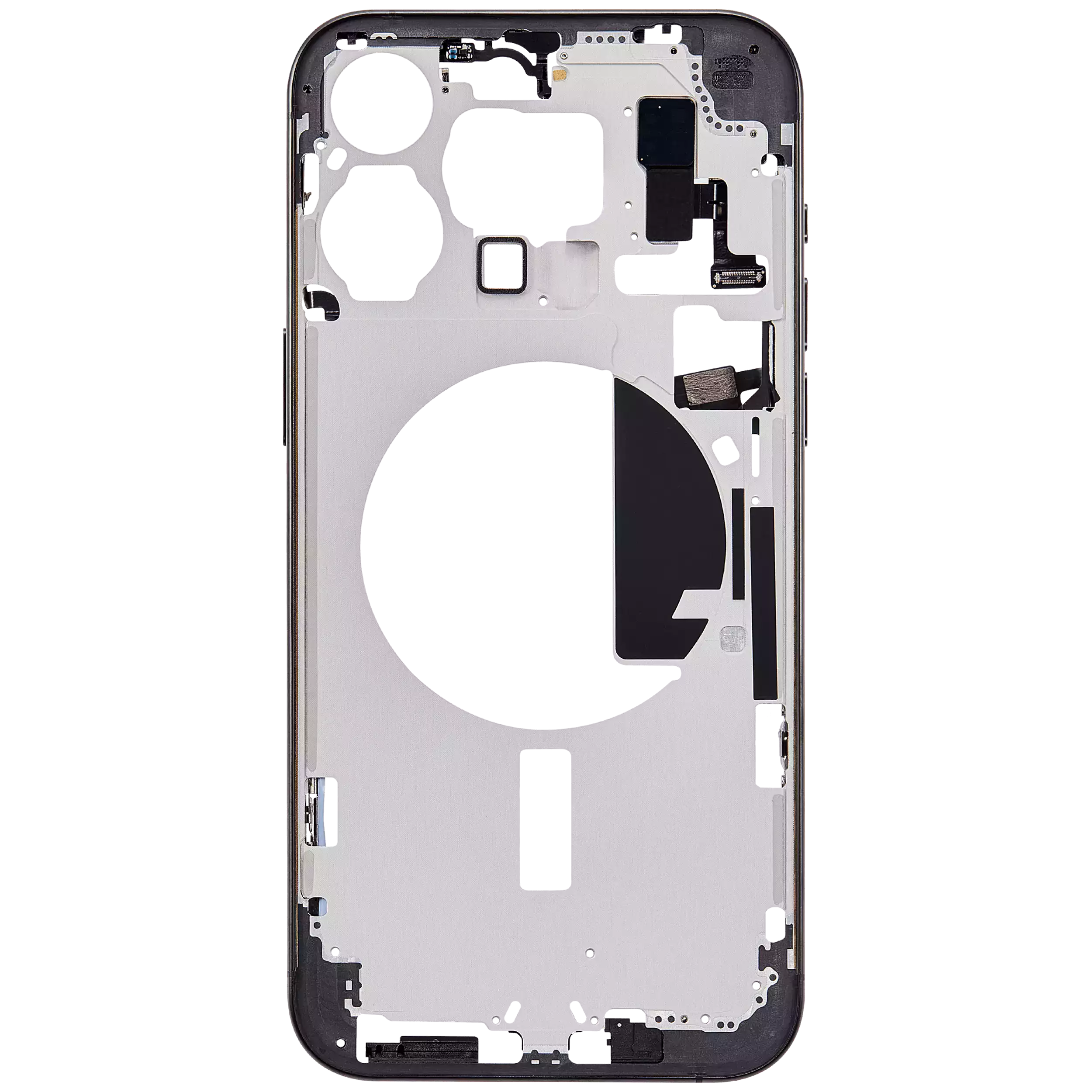 Mittelrahmen mit Kleinteilen für iPhone 15 Pro Max (EU / globale Version) (Aftermarket Plus) (Black Titanium) – Bild 4
