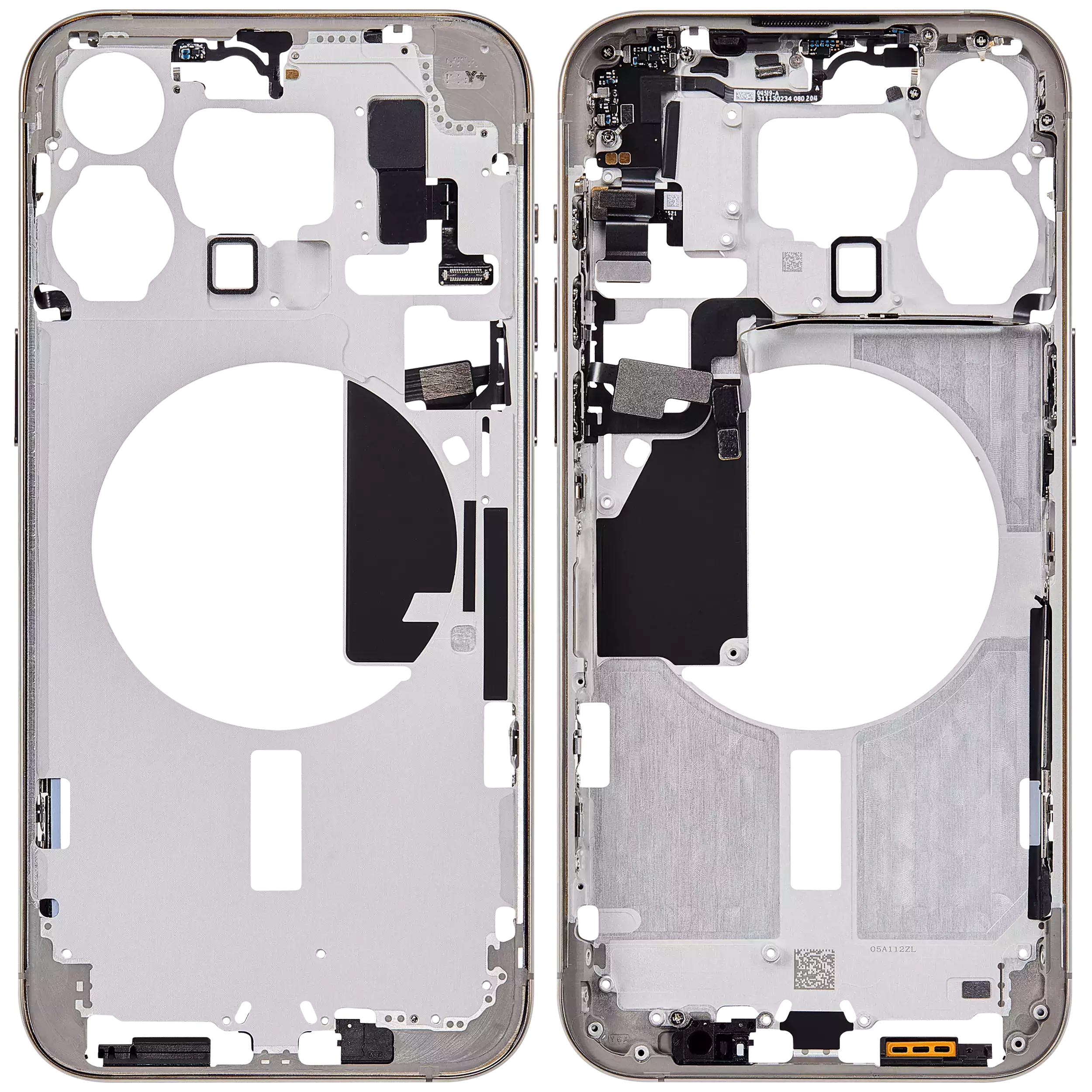 Mittelrahmen mit Kleinteilen für iPhone 15 Pro Max (EU / globale Version) (Aftermarket Plus) (Natural Titanium) – Bild 2