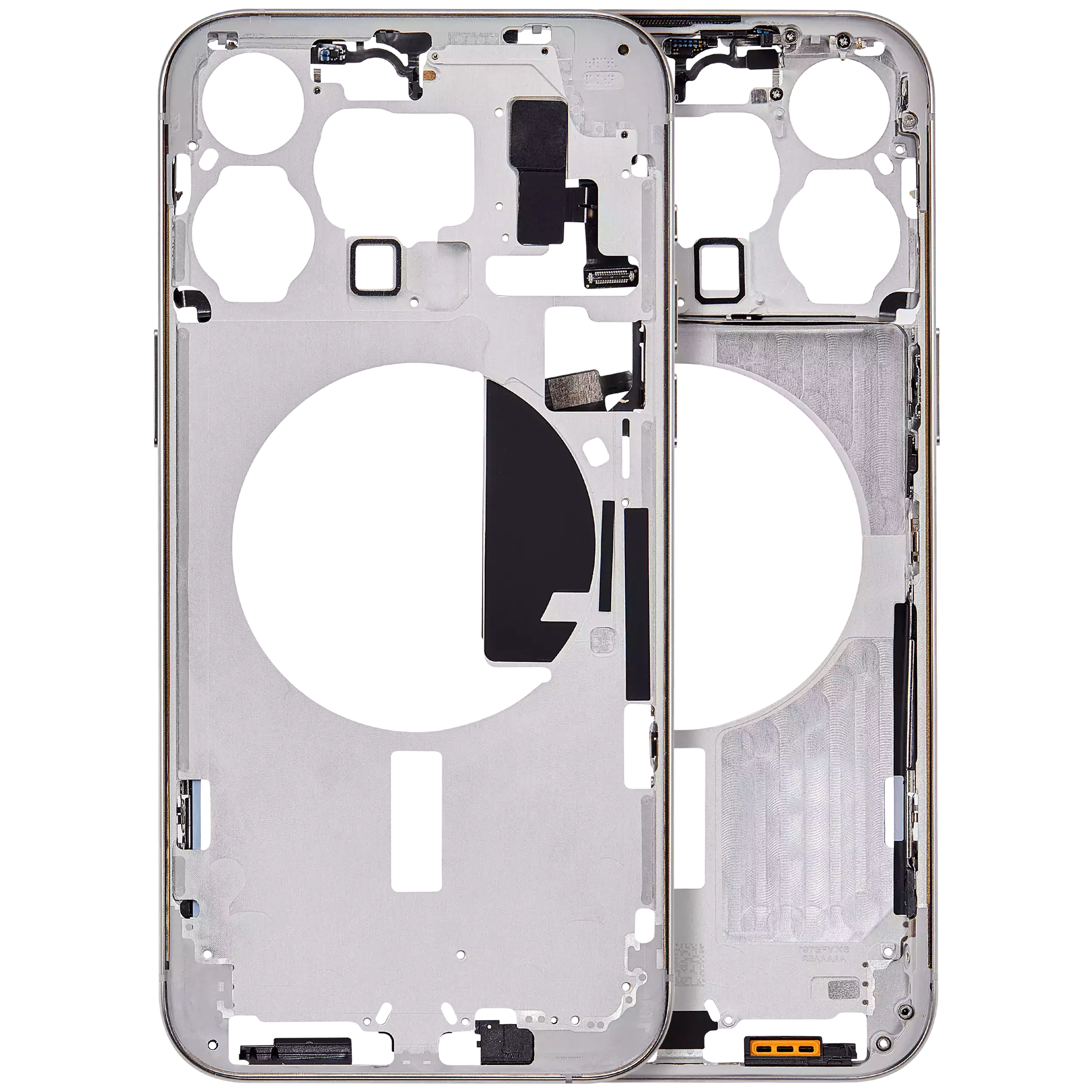 Mittelrahmen mit Kleinteilen für iPhone 15 Pro Max (EU / globale Version) (Aftermarket Plus) (White Titanium) – Bild 3