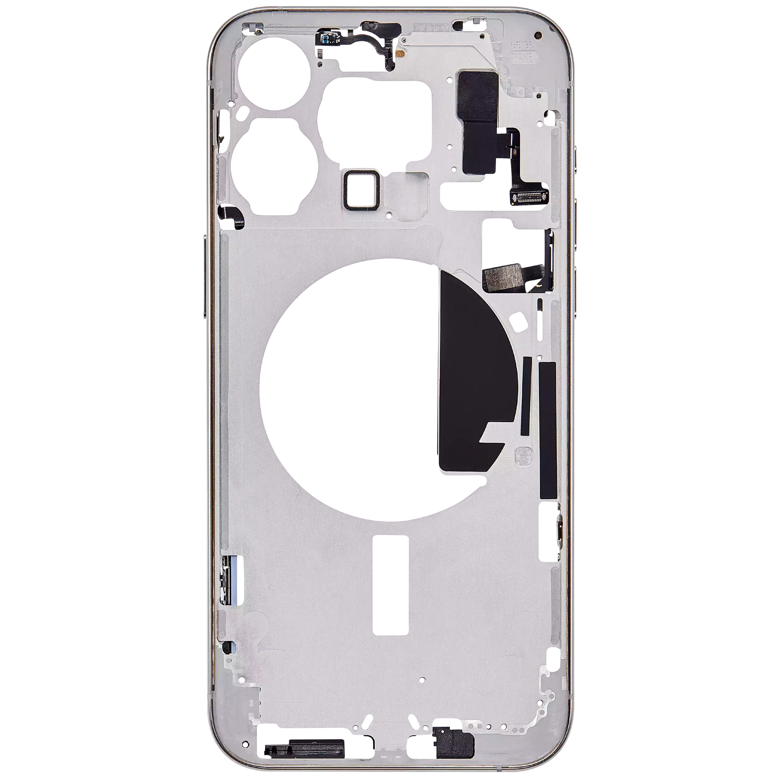 Mittelrahmen mit Kleinteilen für iPhone 15 Pro Max (EU / globale Version) (Aftermarket Plus) (White Titanium) – Bild 4