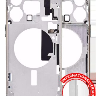 Mittelrahmen mit Kleinteilen für iPhone 15 Pro Max (EU / globale Version) (Aftermarket Plus) (White Titanium)