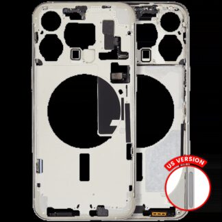 Mittelrahmen mit Kleinteilen für iPhone 15 Pro Max (US-Version) (Aftermarket Plus) (White Titanium)
