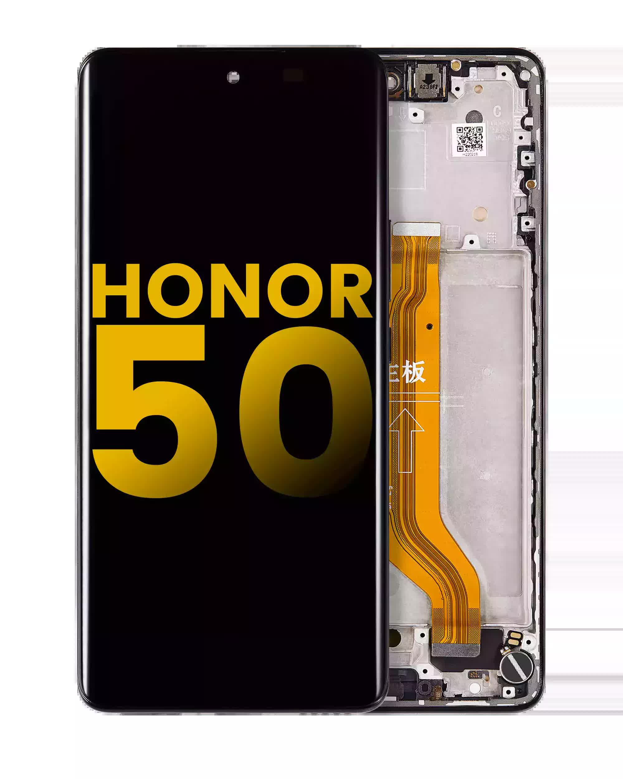 OLED Display mit Rahmen für Honor 50 (professionell aufgearbeitet) (Midnight Black (Schwarz))