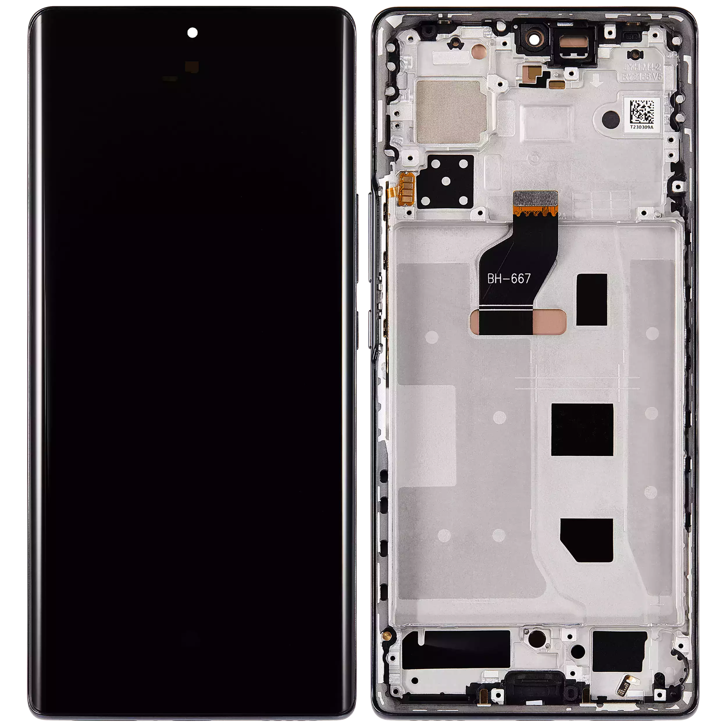 OLED Display mit Rahmen für Honor 70 (professionell aufgearbeitet) (Midnight Black (Schwarz)) – Bild 2