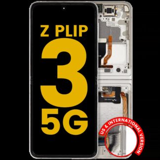 Inner OLED Display mit Rahmen für Samsung Galaxy Z Flip 3 5G (US & International) (professionell aufgearbeitet) (White (Weiß))