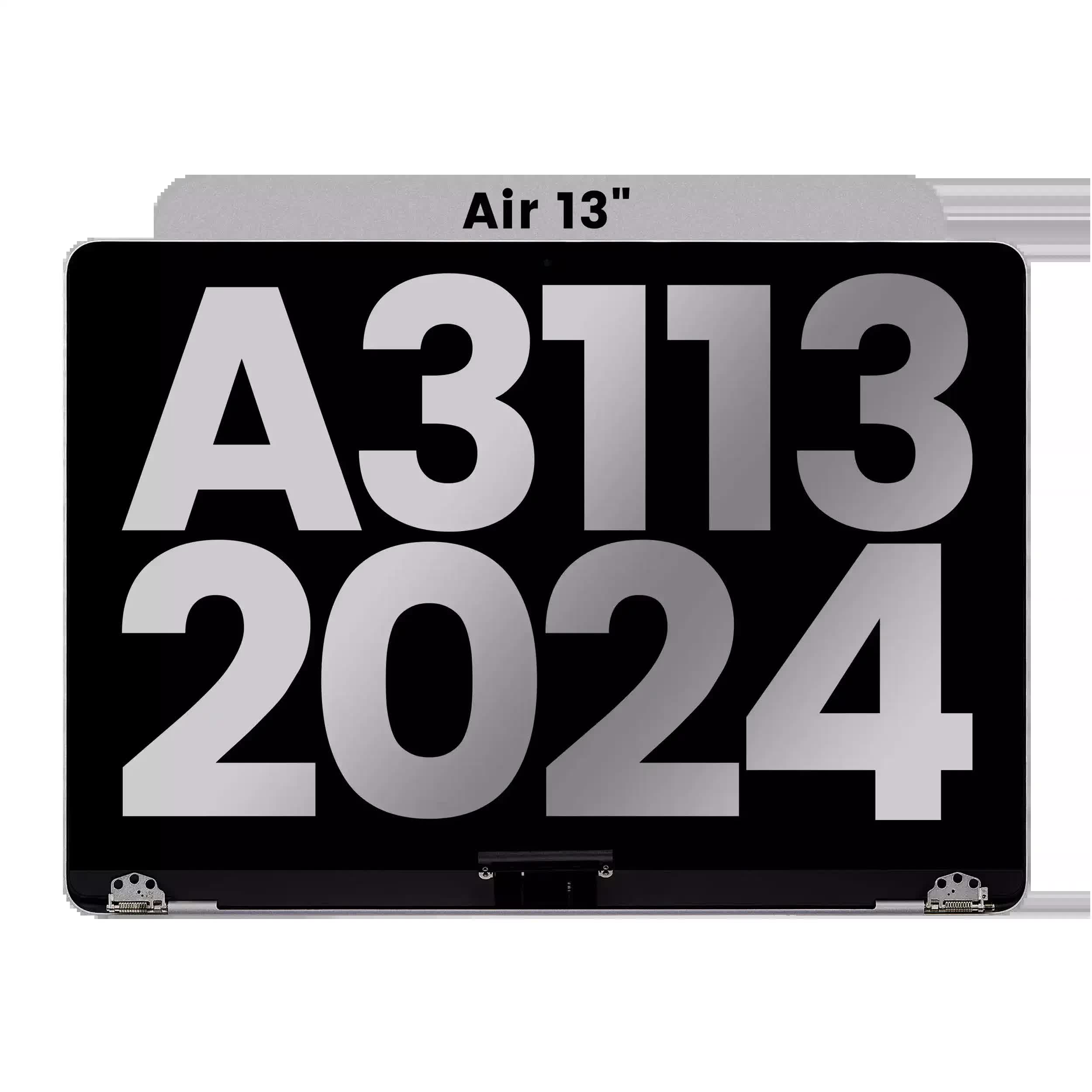 komplette LCD-Displayeinheit für MacBook Air 13" (A3113 / 2024) (vormontiert Lid Angle Sensor Kabel) (ausgebautes Originalteil: Grade A) (Space Gray)