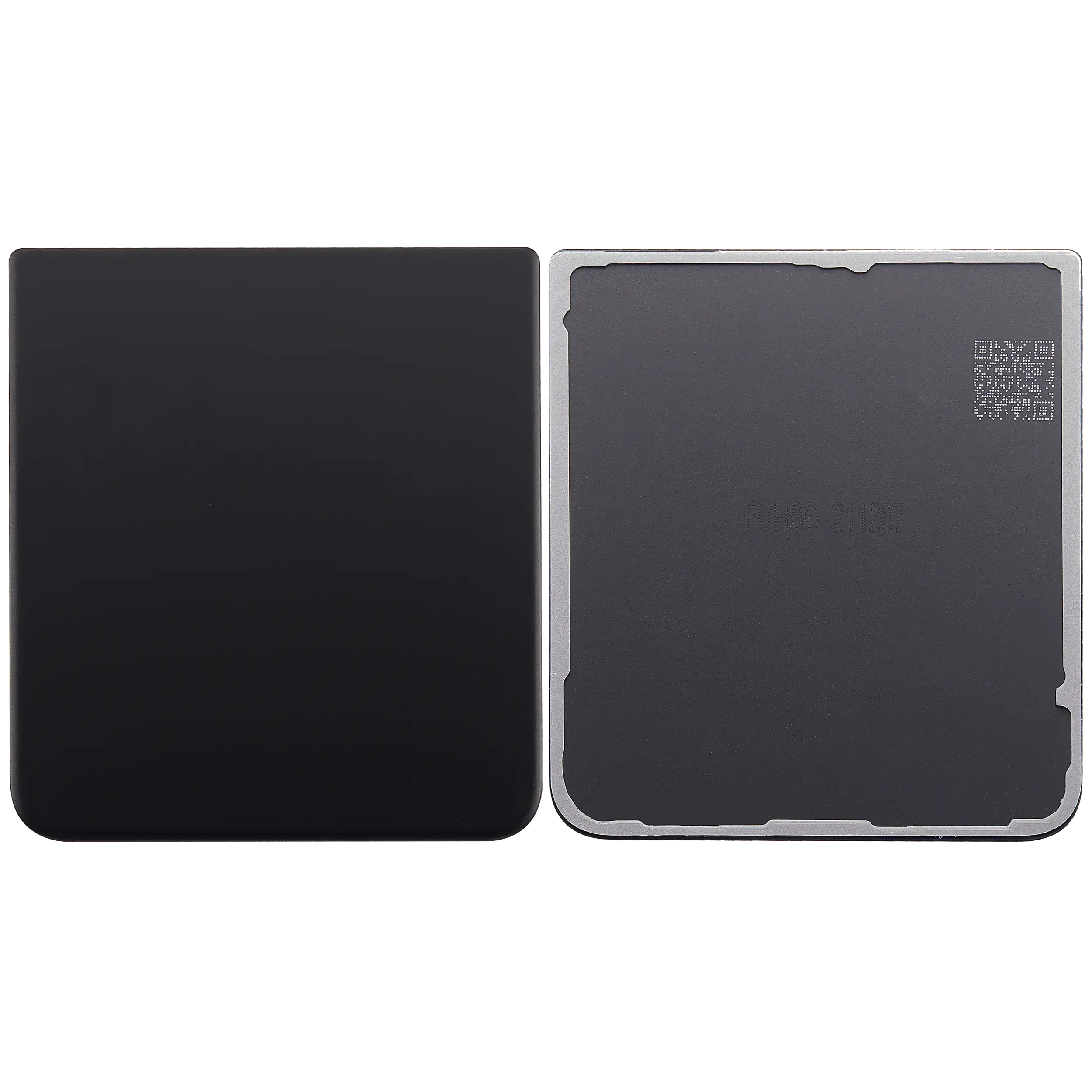 Bottom Rückdeckelglas für Samsung Galaxy Z Flip 3 5G (Aftermarket Plus) (Phantom Black) – Bild 2