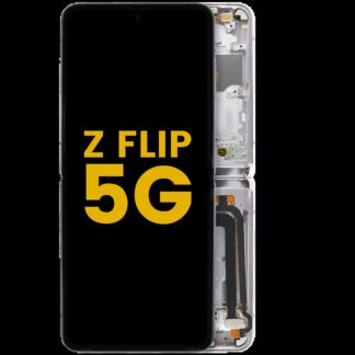 Inner OLED Display mit Rahmen für Samsung Galaxy Z Flip 5G (US & International Version) (professionell aufgearbeitet) (Mirror Purple)