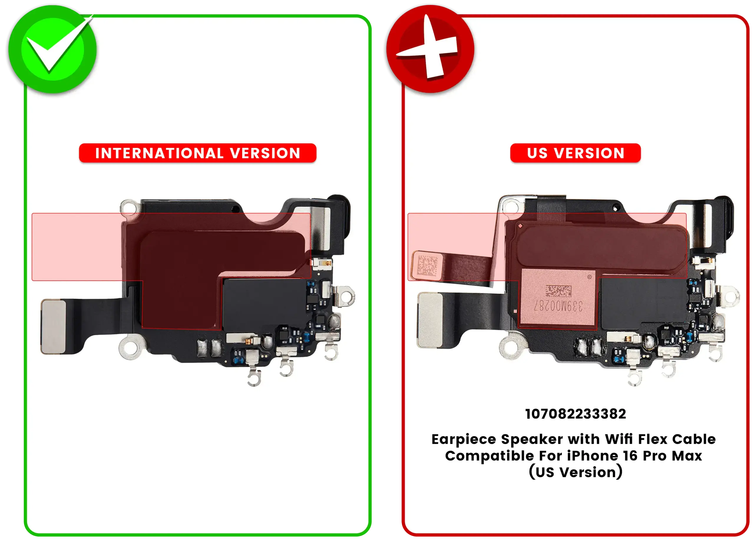 Hörmuschel-Lautsprecher mit Wifi Flexkabel für iPhone 16 Pro Max (International Version) – Bild 3