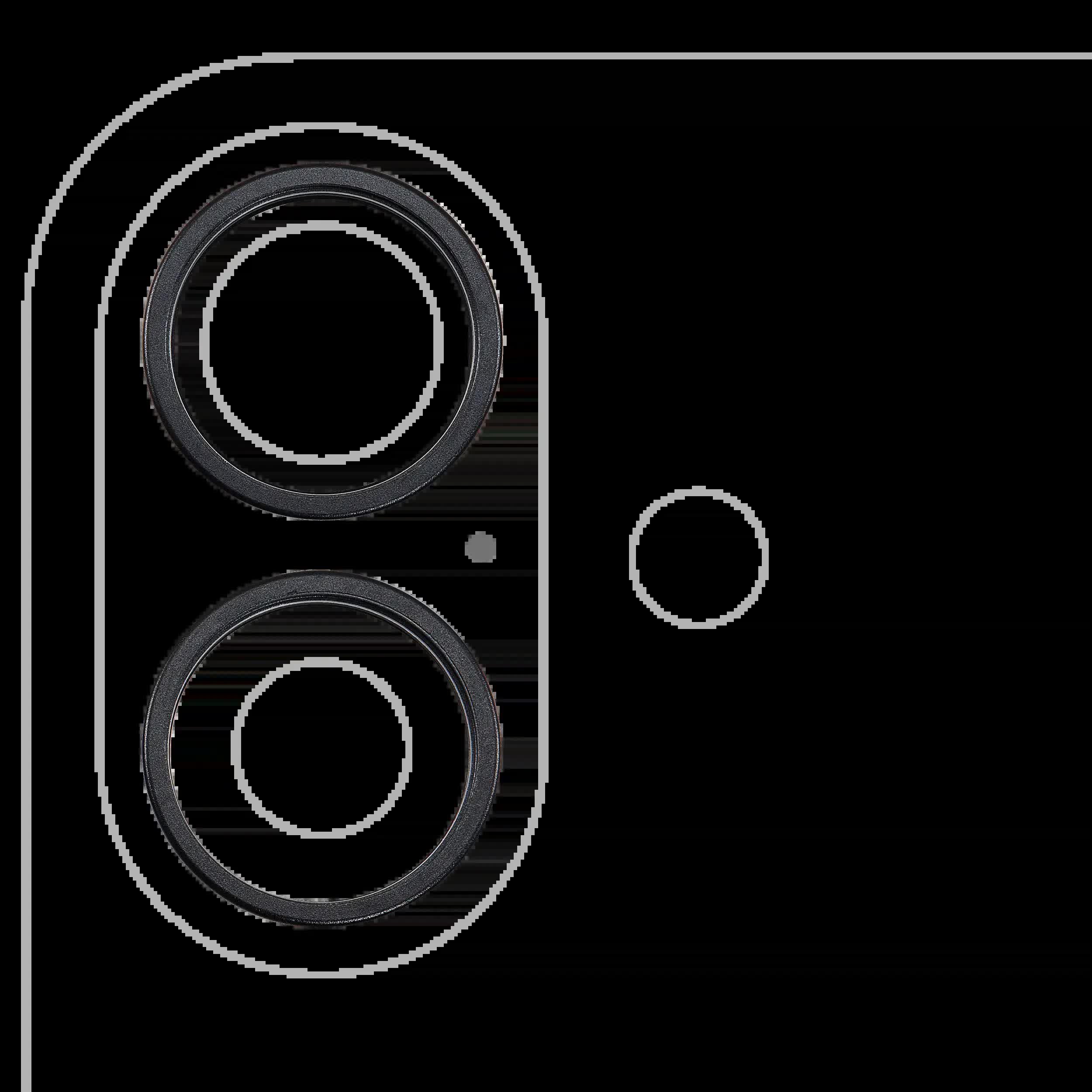Rückkamera-Blendenring einzeln für iPhone 16 / 16 Plus (Black (Schwarz)) (2-teiliges Set)