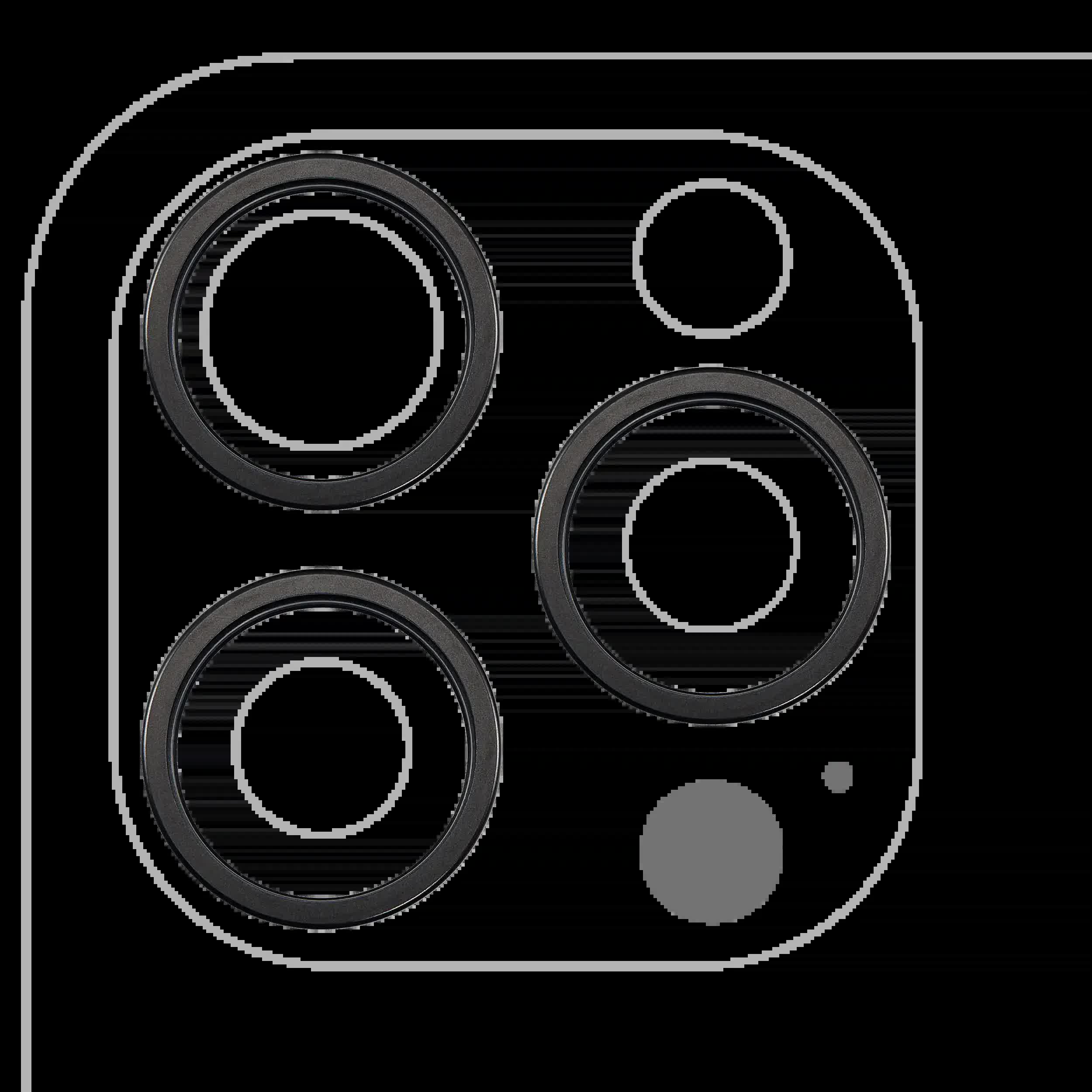 Rückkamera-Blendenring einzeln für iPhone 16 Pro / 16 Pro Max (Black Titanium) (3-teiliges Set)