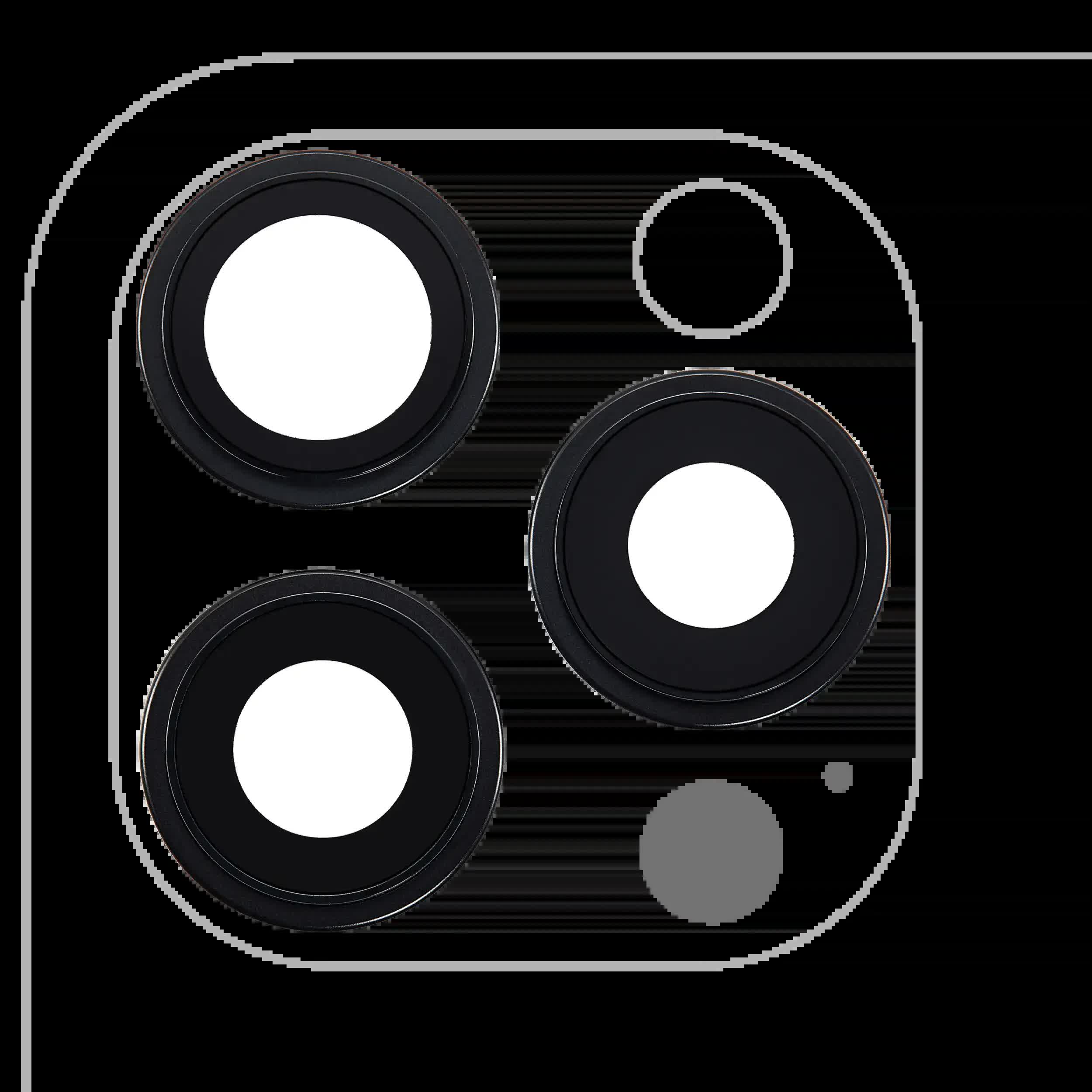 Rückkamera-Glas mit Halterung und Blende für iPhone 16 Pro / 16 Pro Max (3-teiliges Set) (Premium) (Black Titanium)
