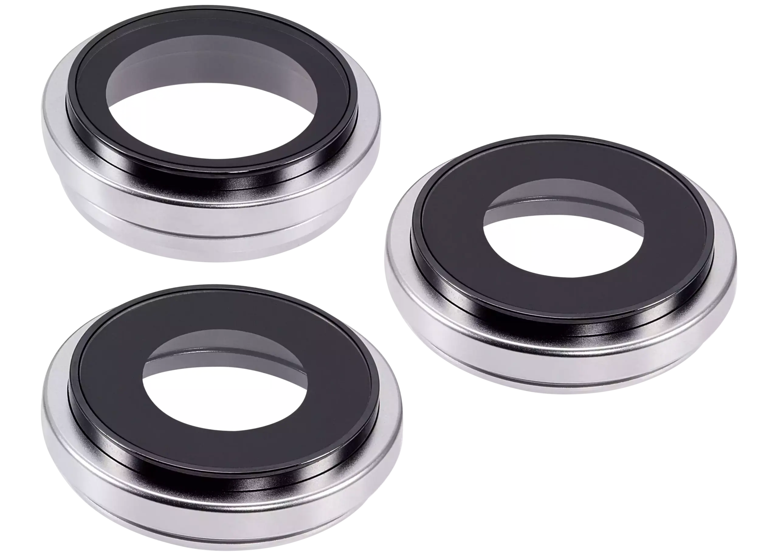 Rückkamera-Glas mit Halterung und Blende für iPhone 16 Pro / 16 Pro Max (3-teiliges Set) (Premium) (White Titanium) – Bild 4